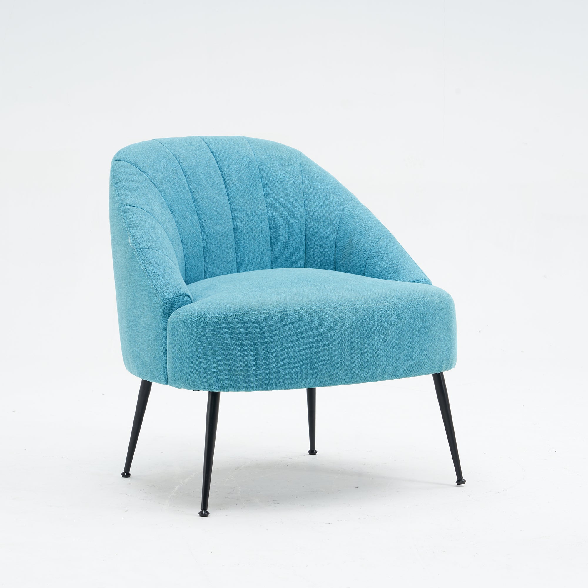 28" Wide Flax Fabric Armchair with Black Legs
