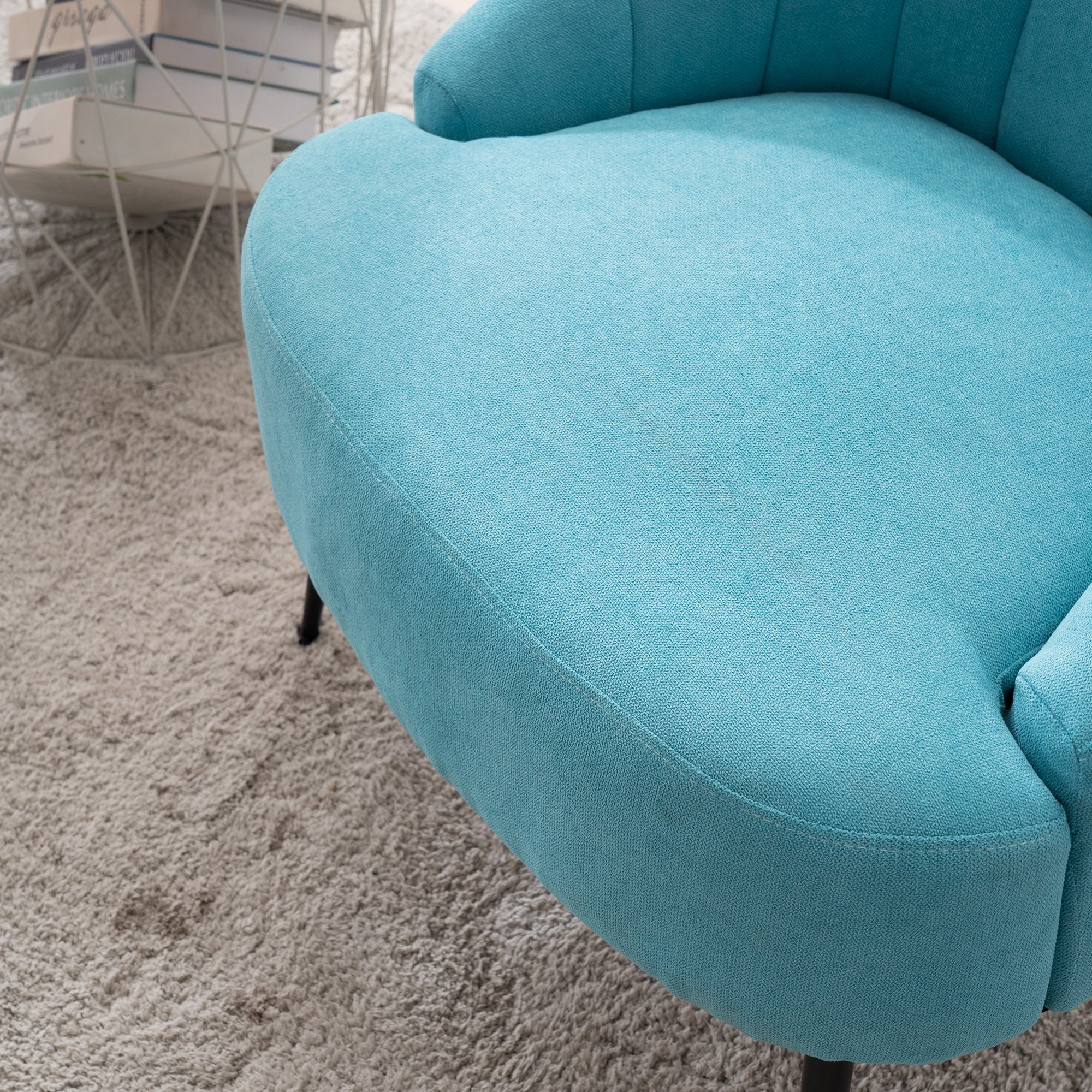 28" Wide Flax Fabric Armchair with Black Legs