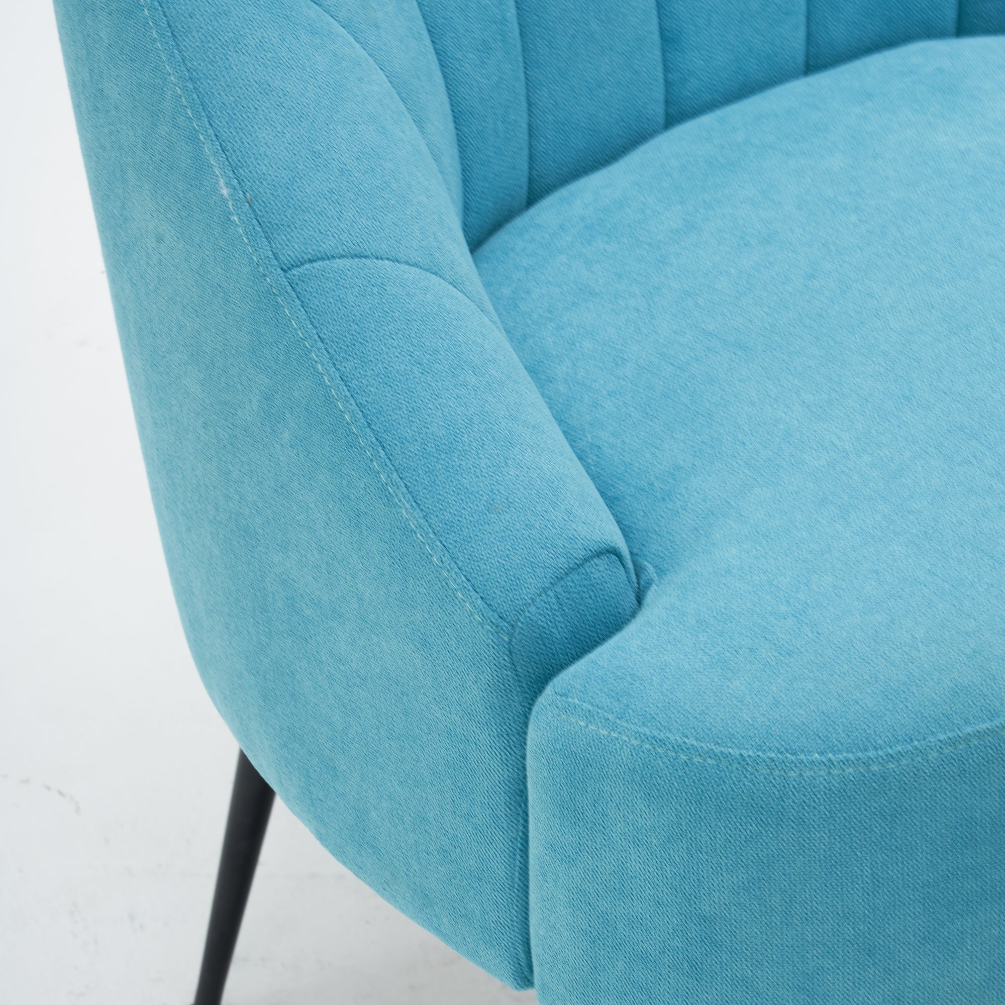 28" Wide Flax Fabric Armchair with Black Legs