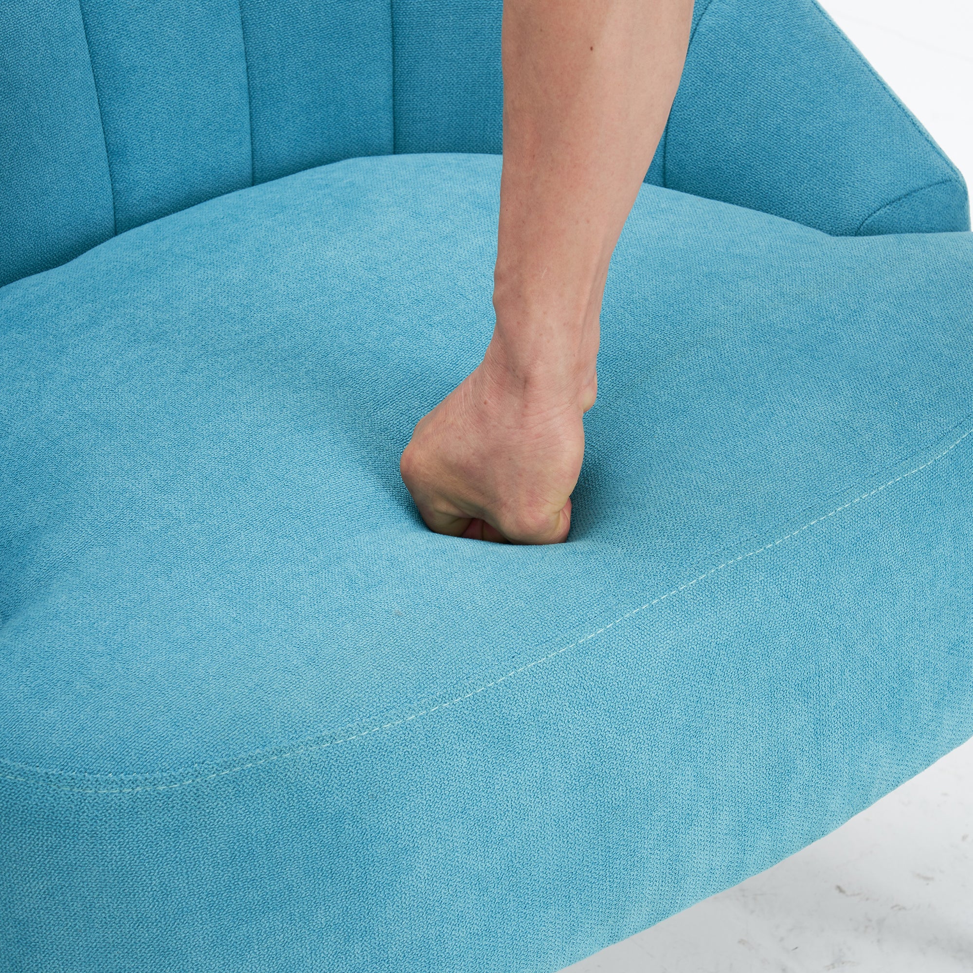 28" Wide Flax Fabric Armchair with Black Legs