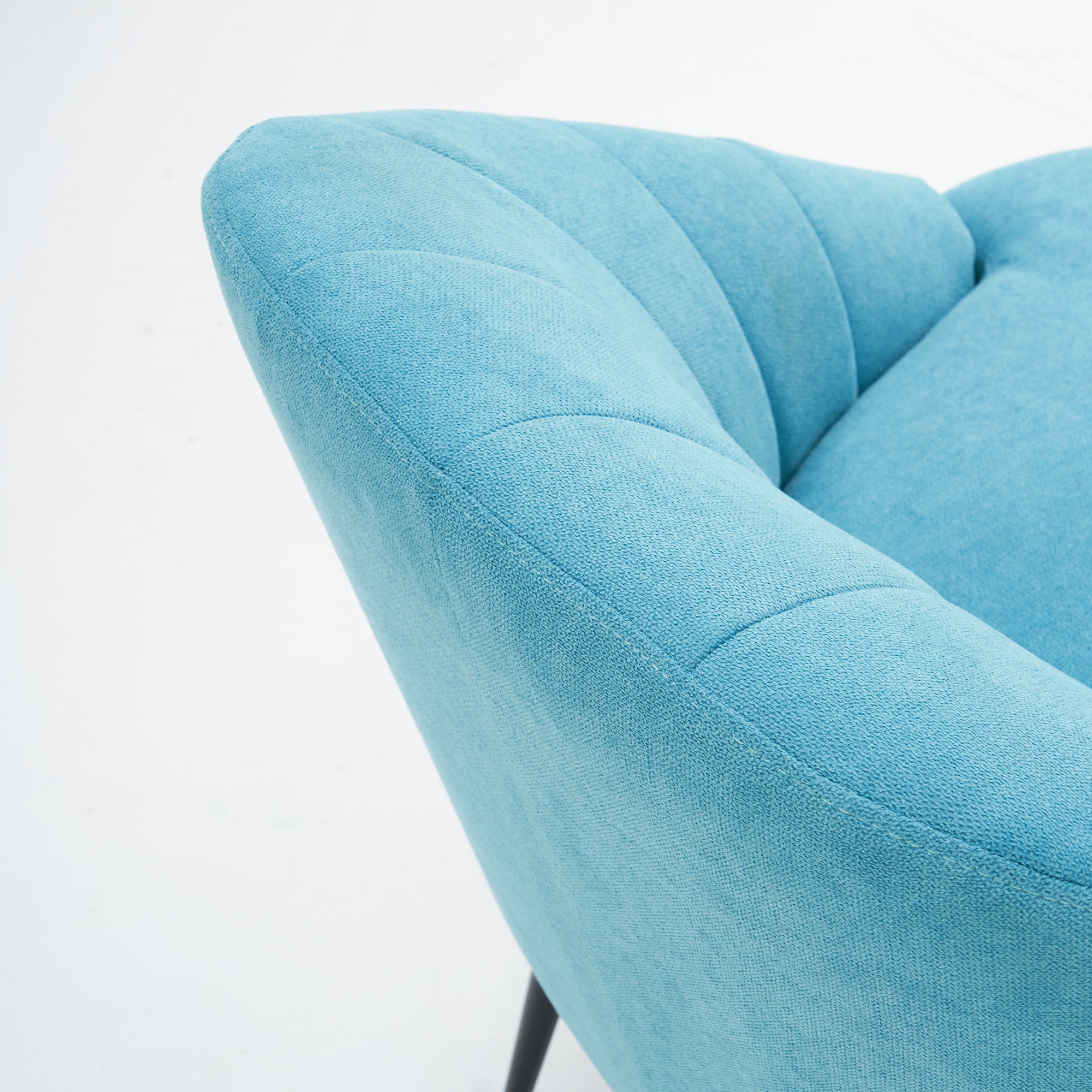 28" Wide Flax Fabric Armchair with Black Legs