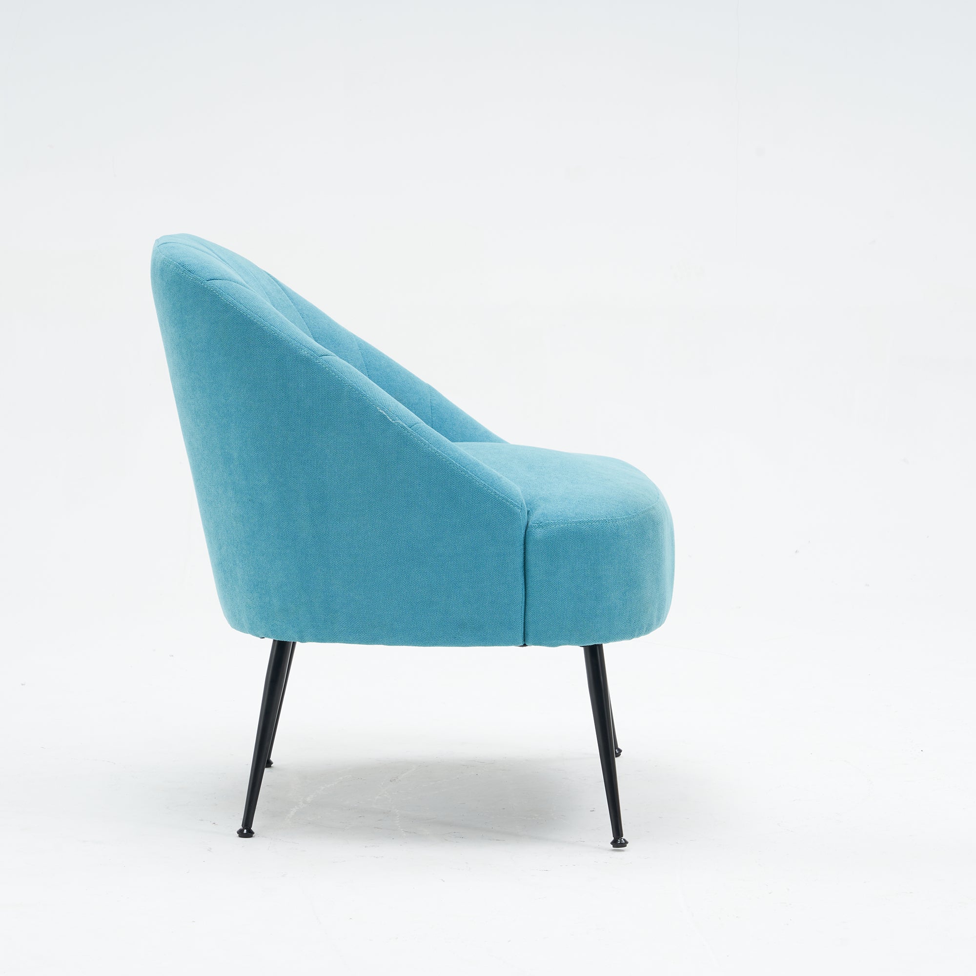 28" Wide Flax Fabric Armchair with Black Legs