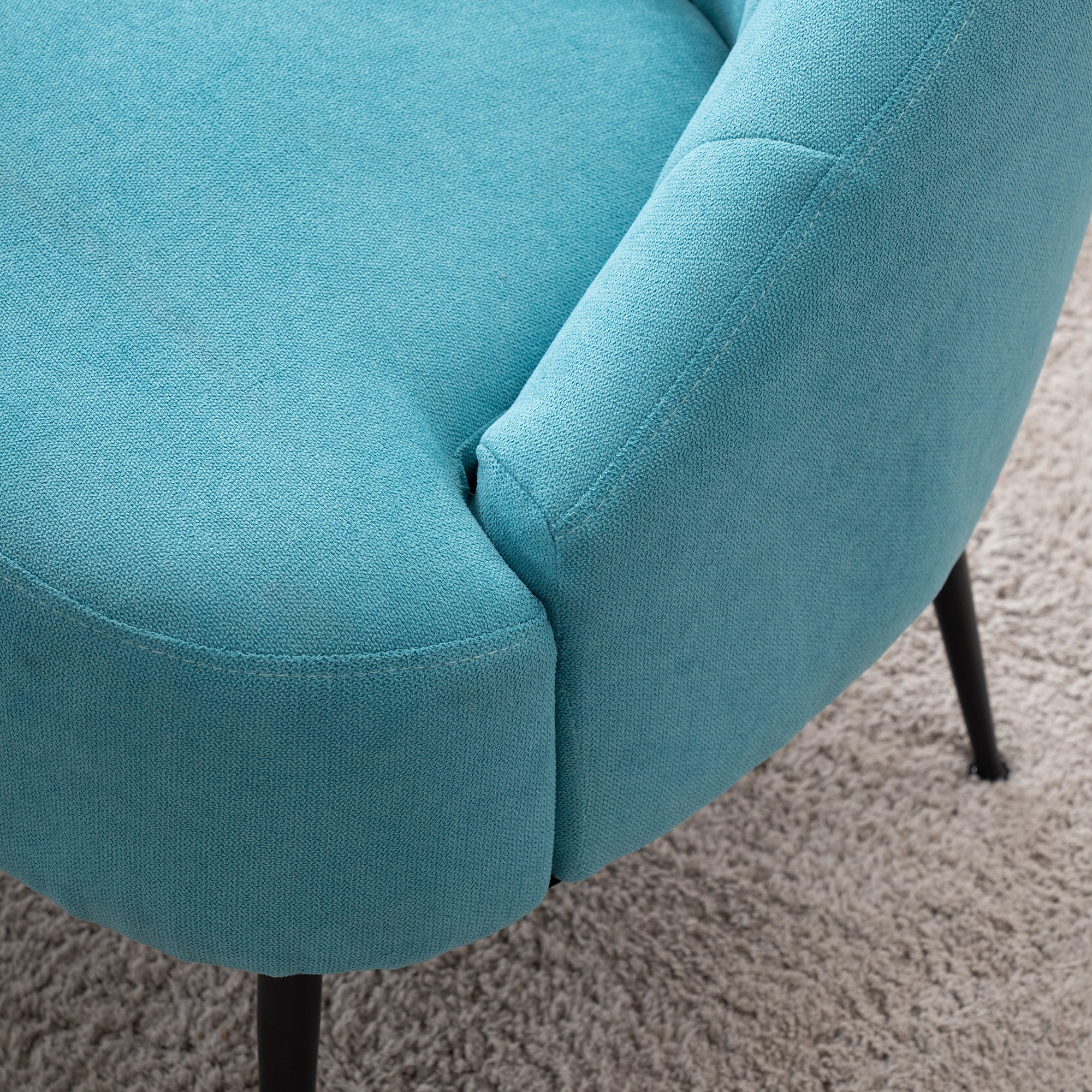 28" Wide Flax Fabric Armchair with Black Legs