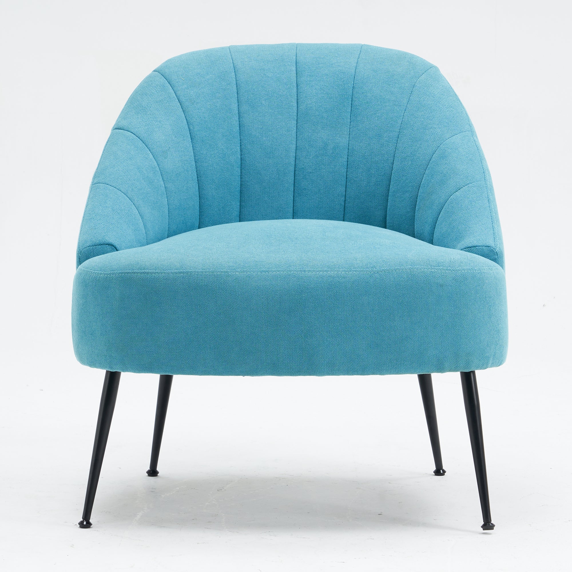 28" Wide Flax Fabric Armchair with Black Legs