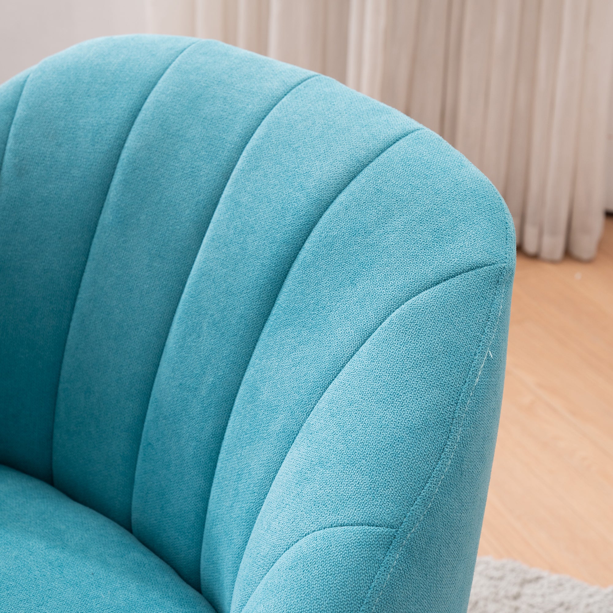 28" Wide Flax Fabric Armchair with Black Legs