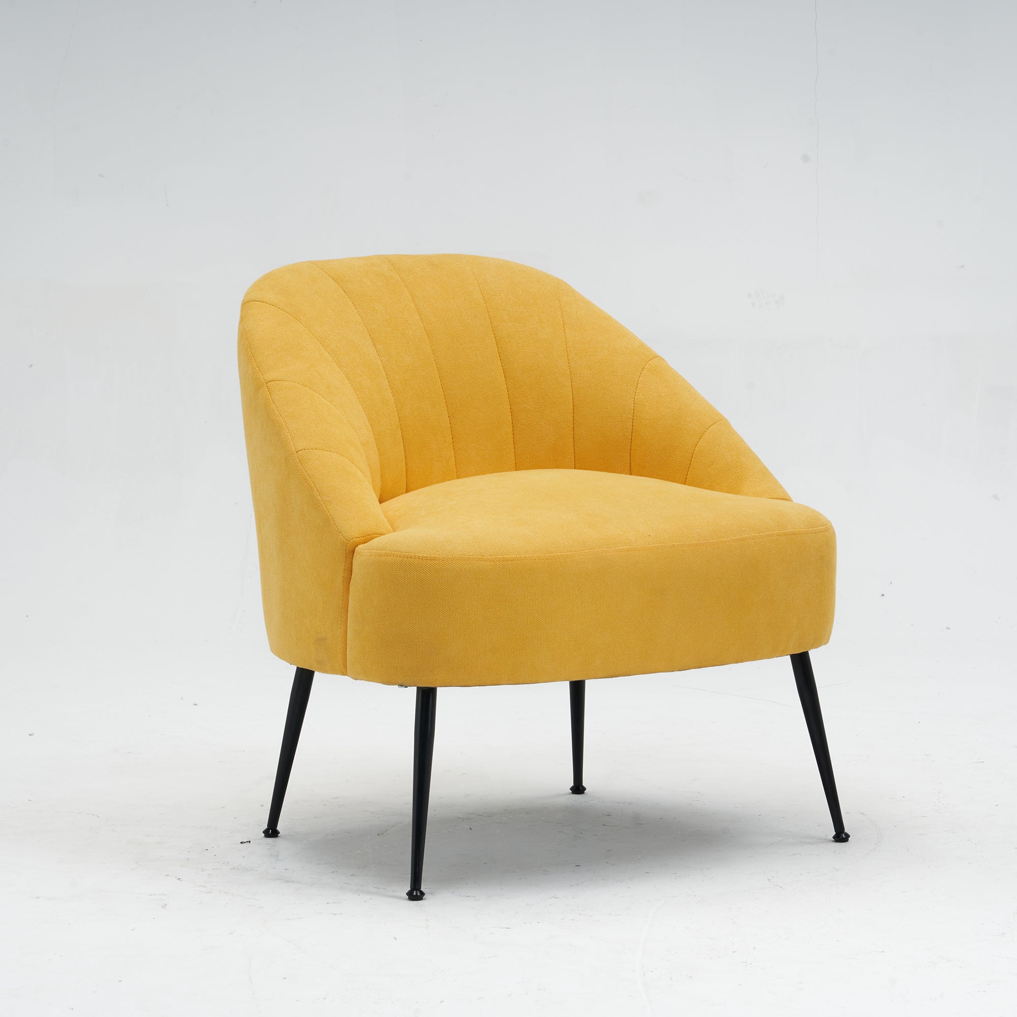 28" Wide Flax Fabric Armchair with Black Legs