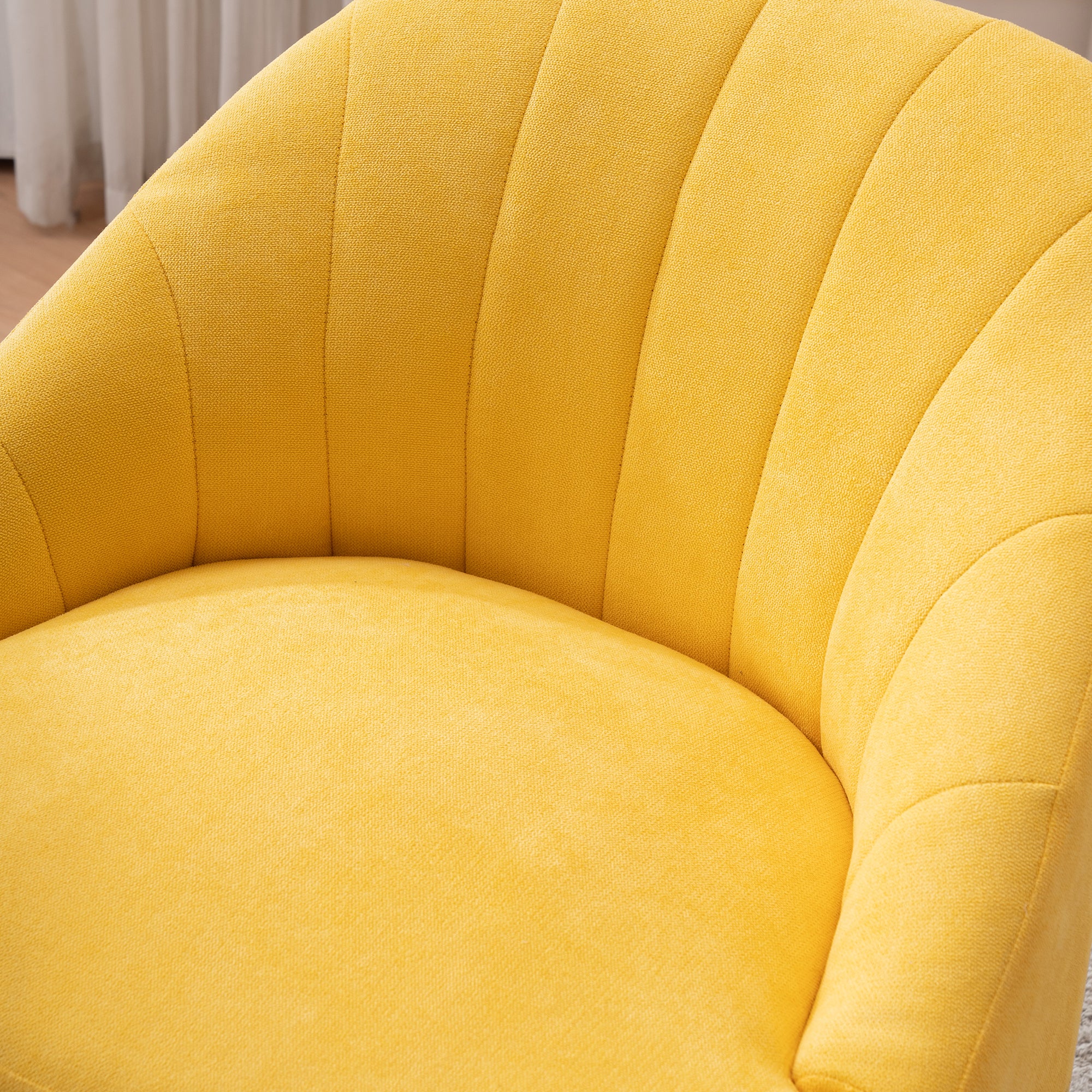 28" Wide Flax Fabric Armchair with Black Legs