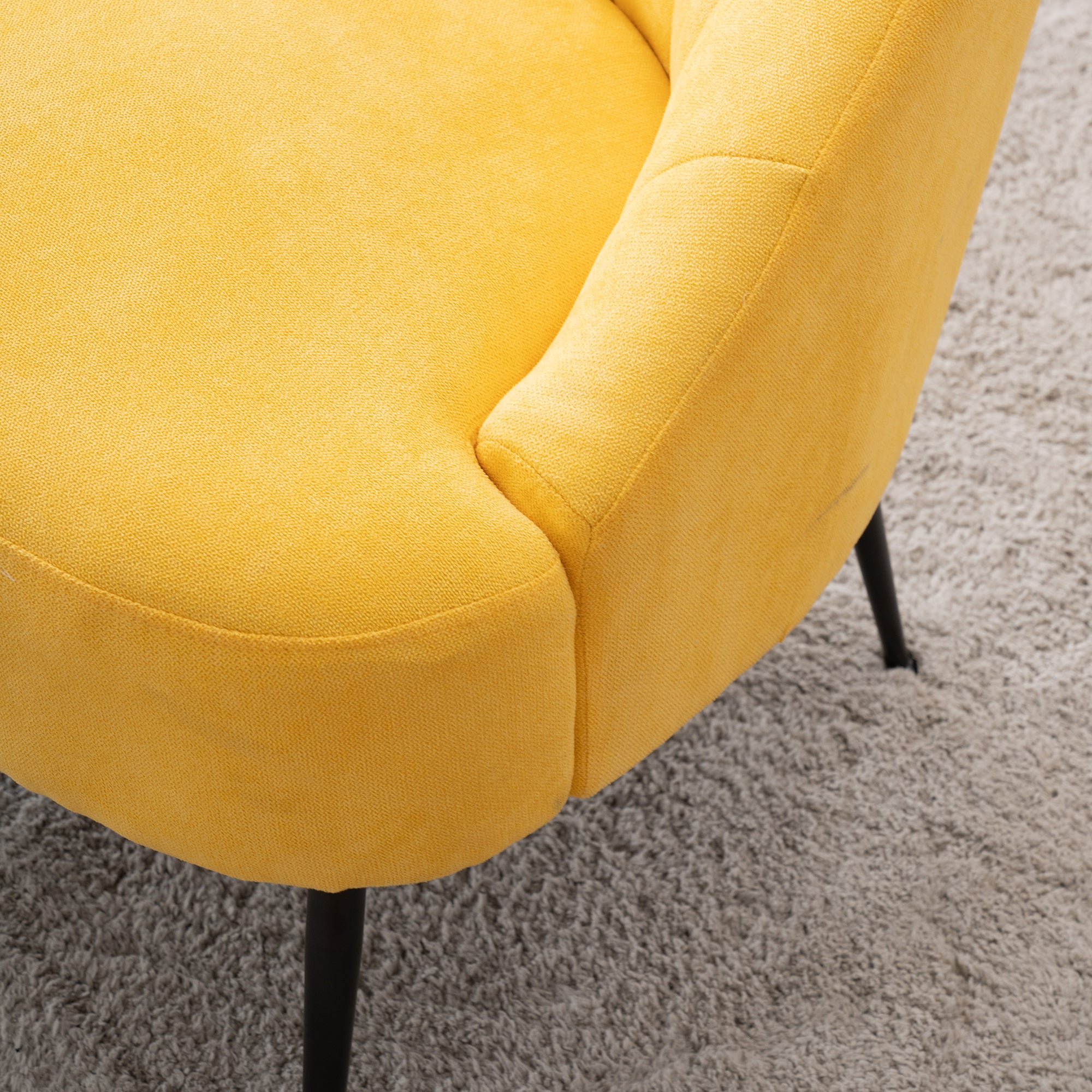 28" Wide Flax Fabric Armchair with Black Legs