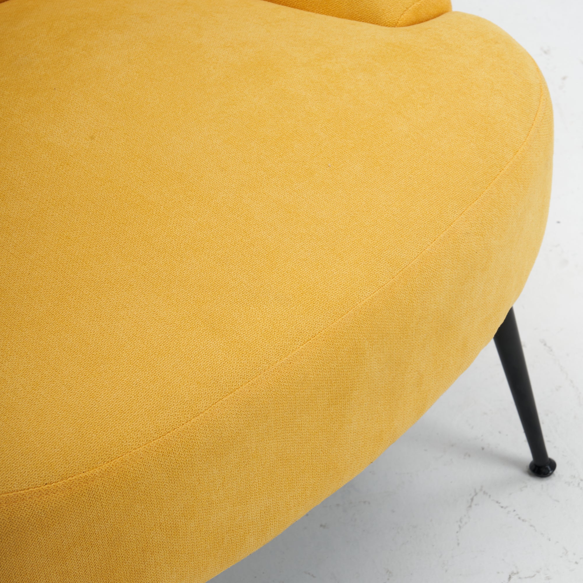 28" Wide Flax Fabric Armchair with Black Legs