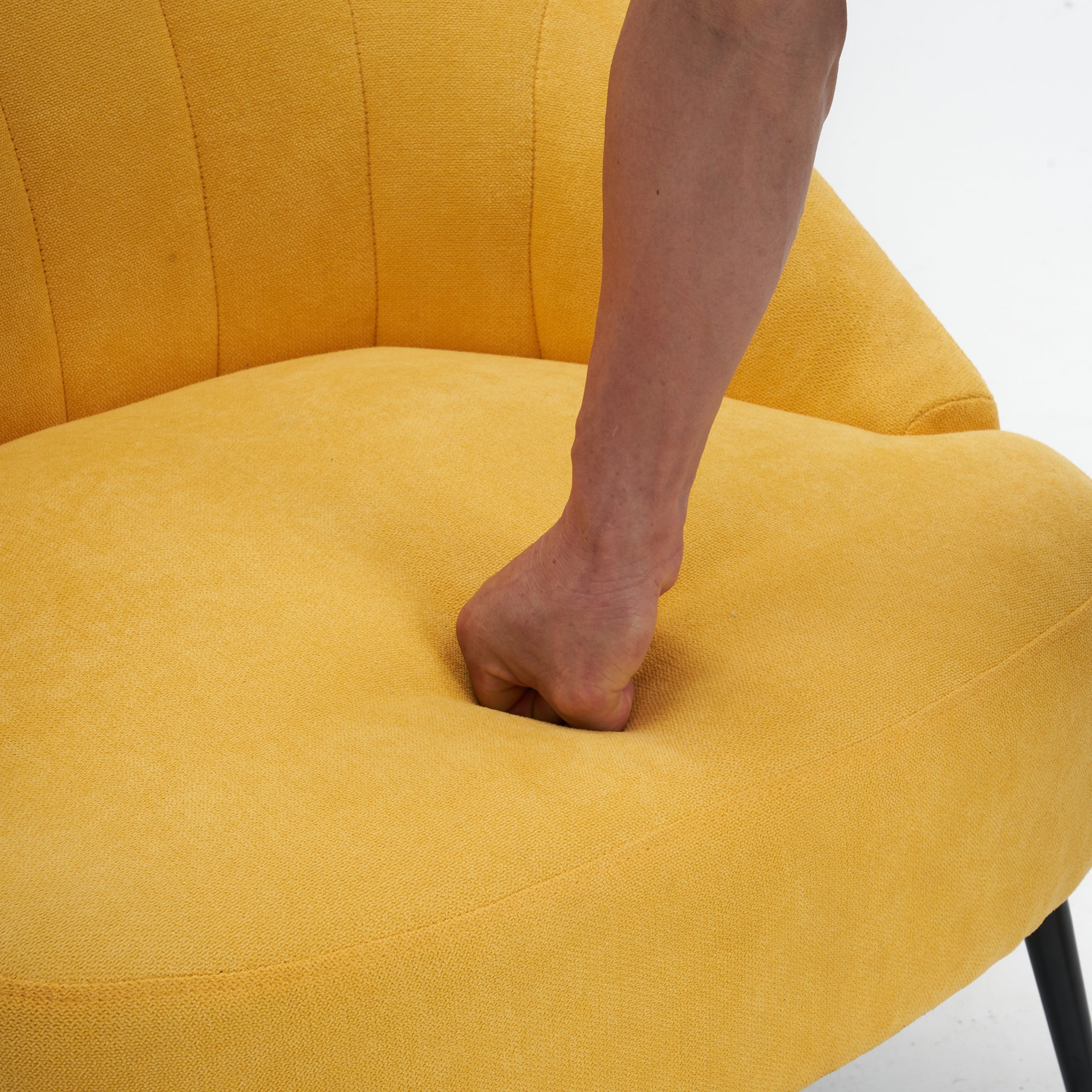 28" Wide Flax Fabric Armchair with Black Legs