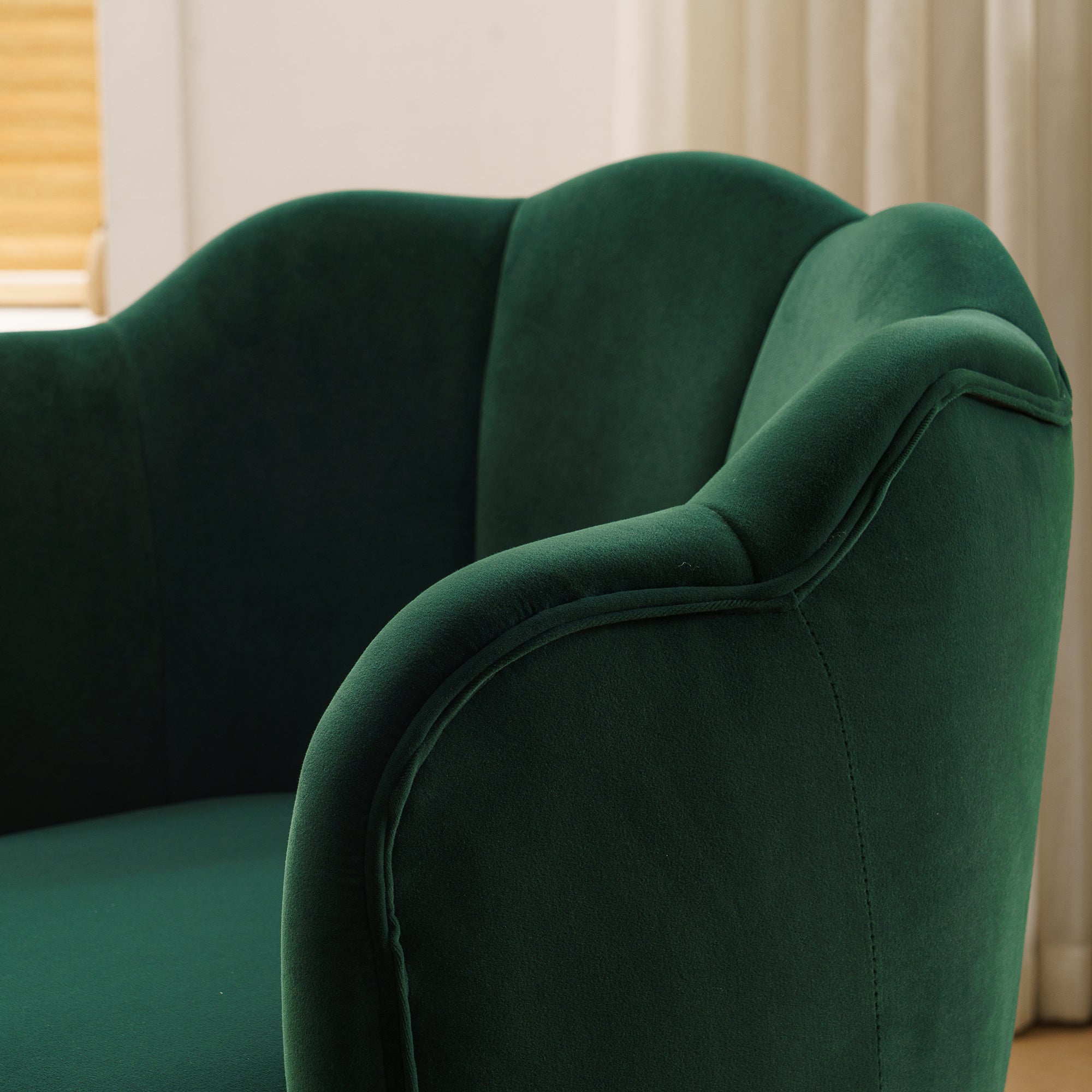26" Wide Velvet Armchair with Gold Legs