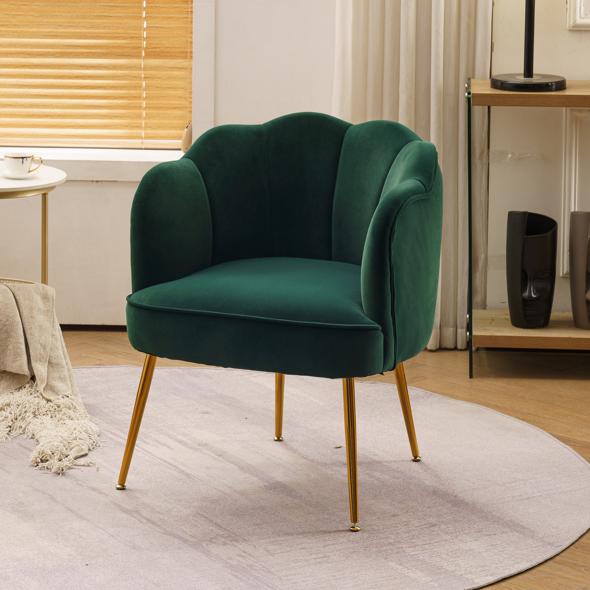 26" Wide Velvet Armchair with Gold Legs