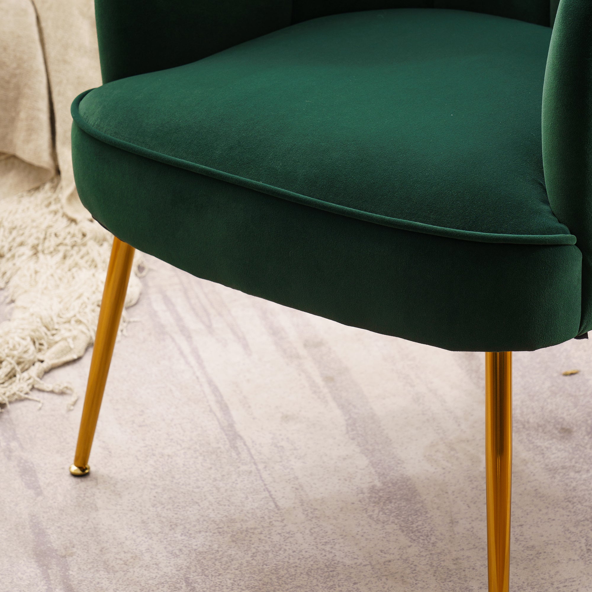 26" Wide Velvet Armchair with Gold Legs