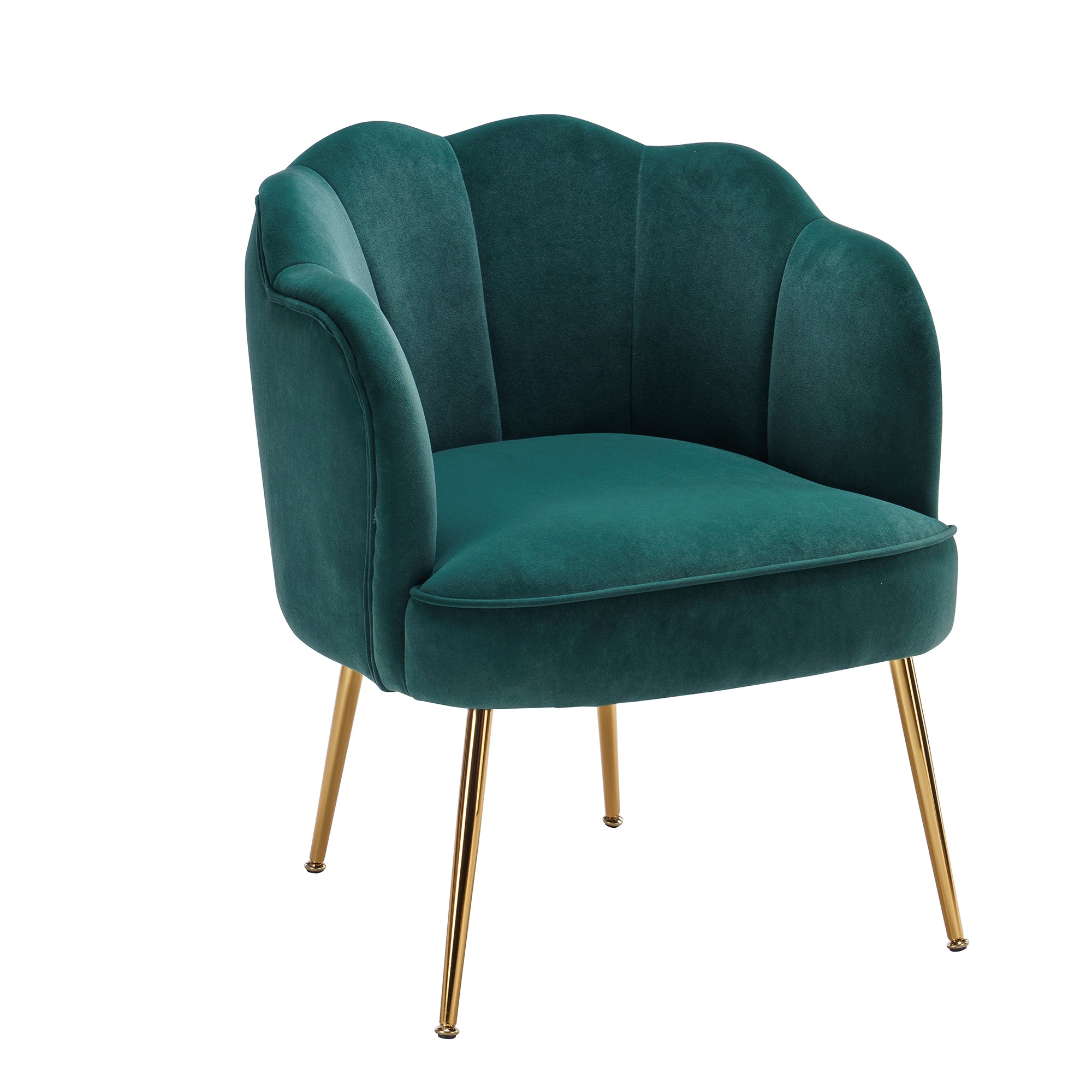 26" Wide Velvet Armchair with Gold Legs