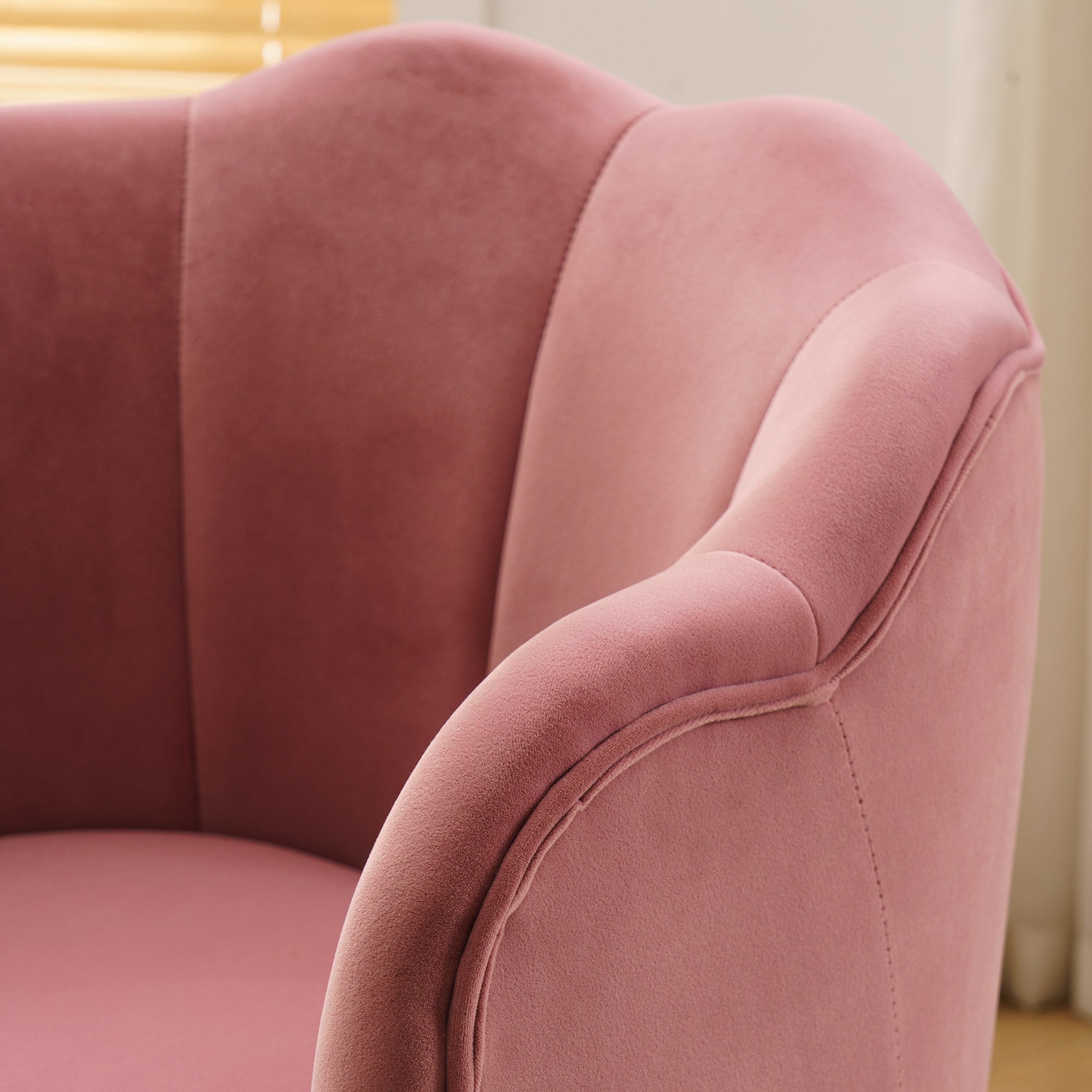 26" Wide Velvet Armchair with Gold Legs