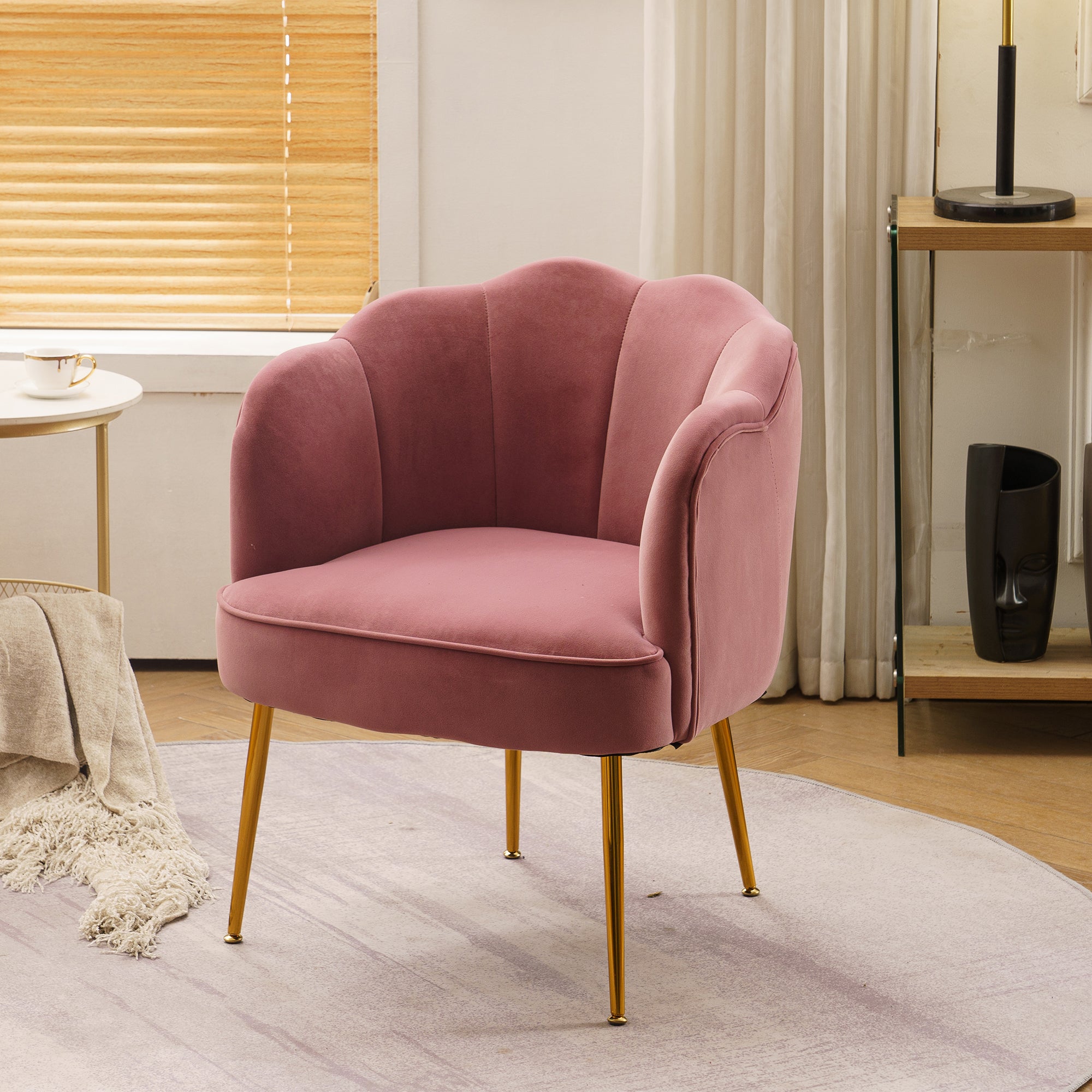26" Wide Velvet Armchair with Gold Legs