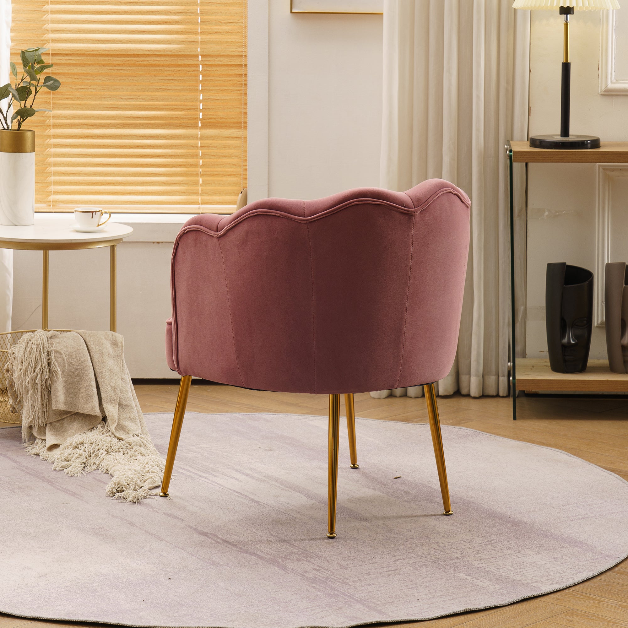 26" Wide Velvet Armchair with Gold Legs