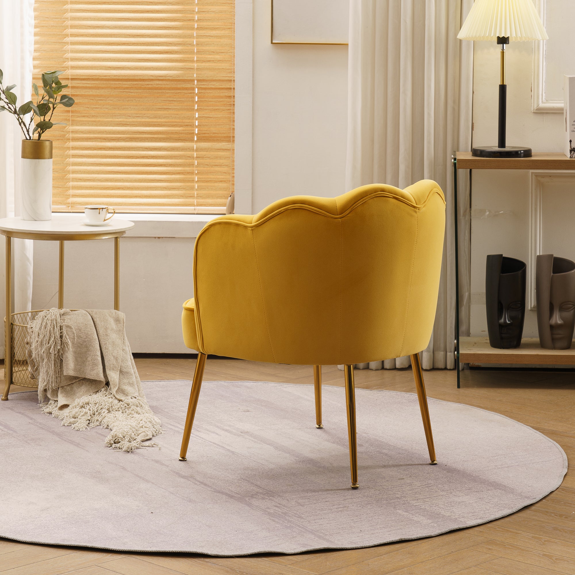 26" Wide Velvet Armchair with Gold Legs