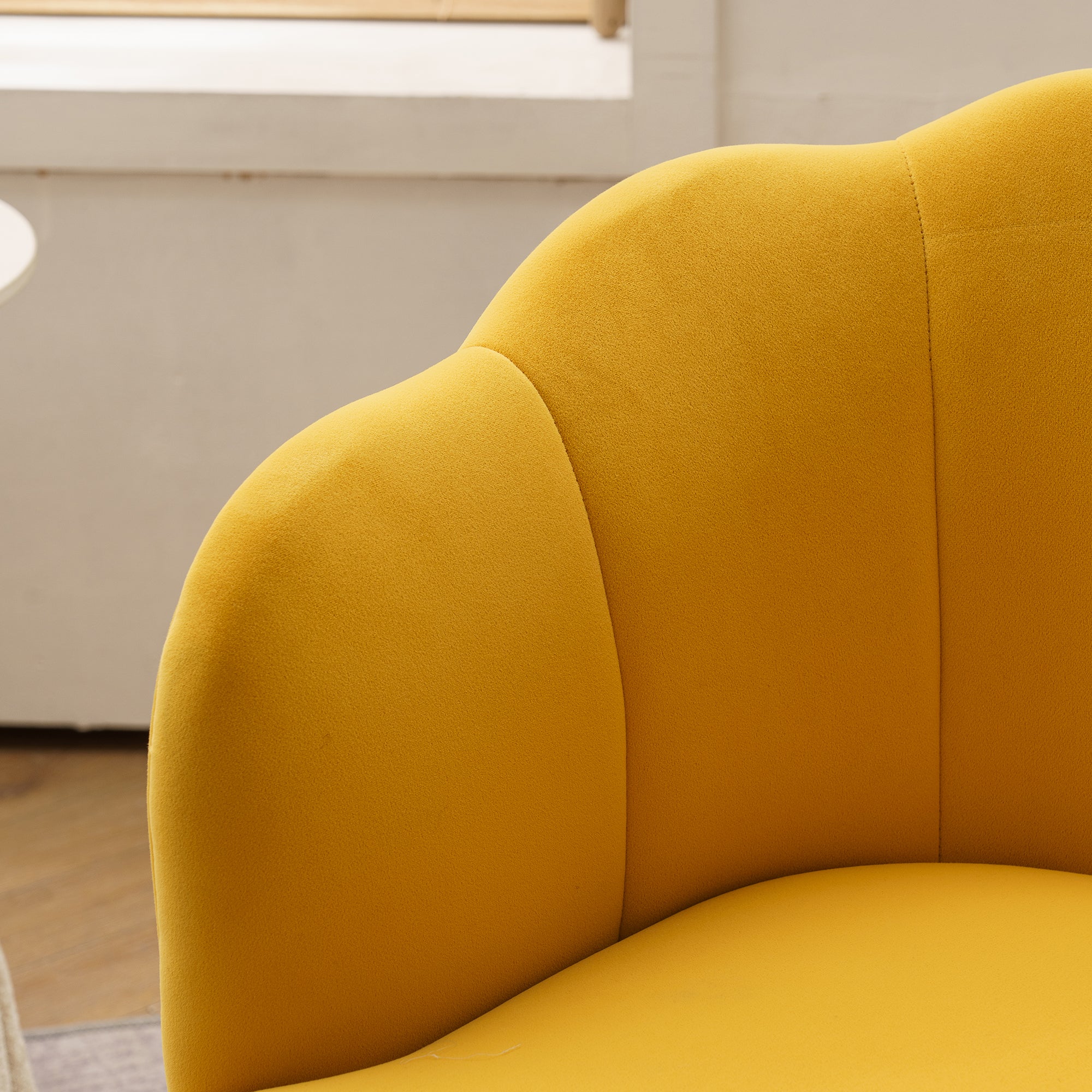 26" Wide Velvet Armchair with Gold Legs