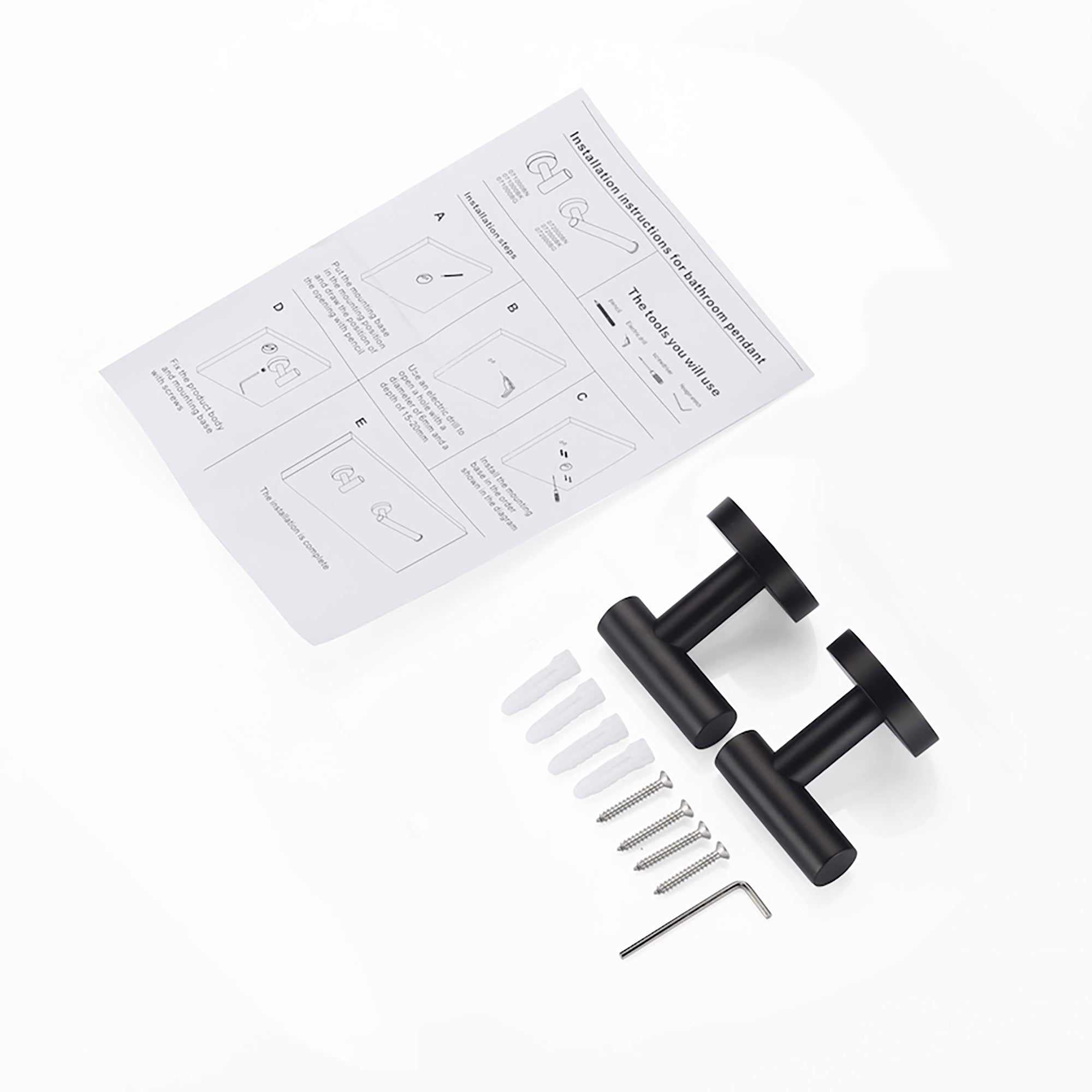 2-Piece Wall Mounted Towel/Robe Hook