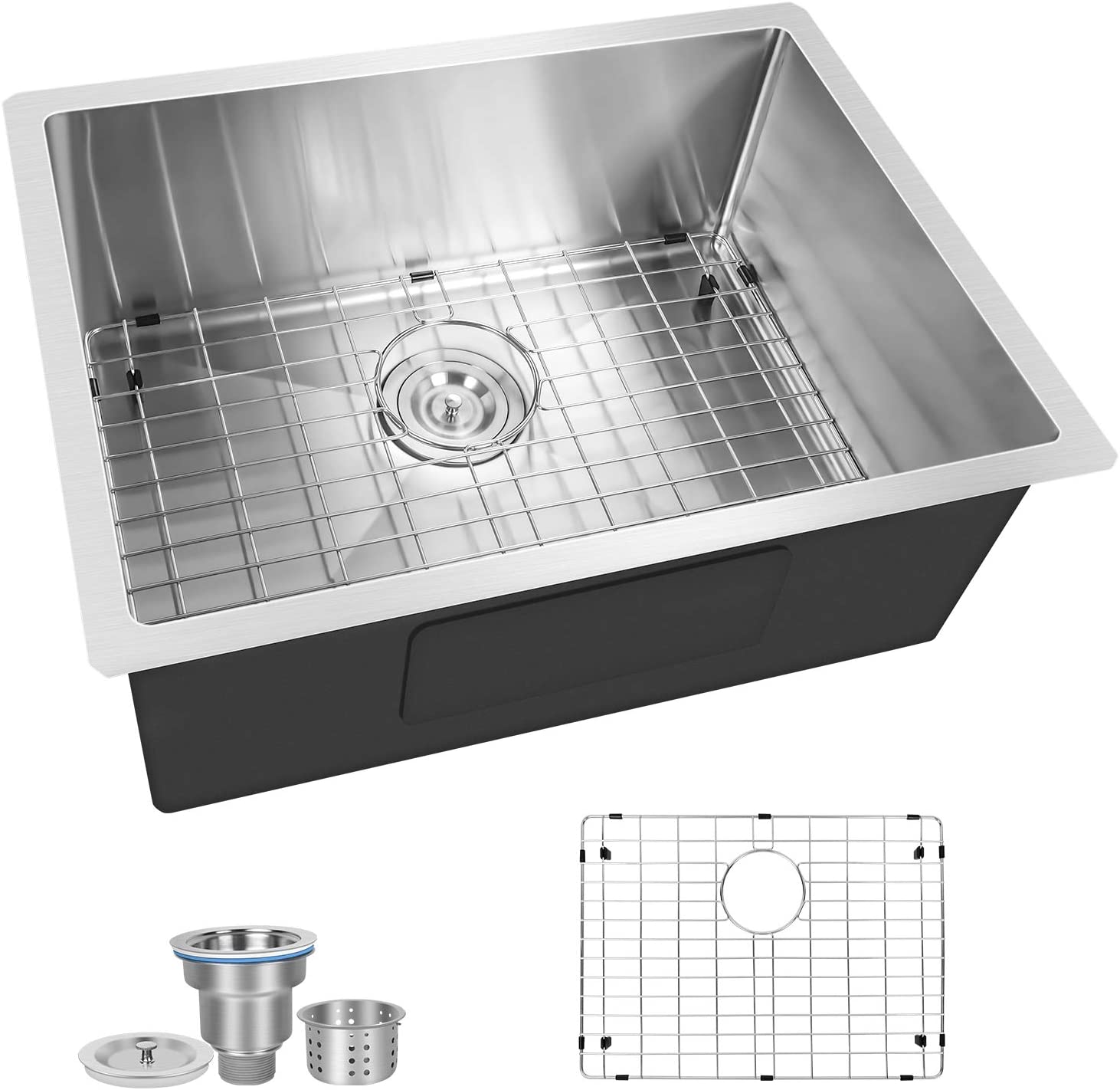 Stainless Steel Undermount Single Bowl Kitchen Sink with Accessories