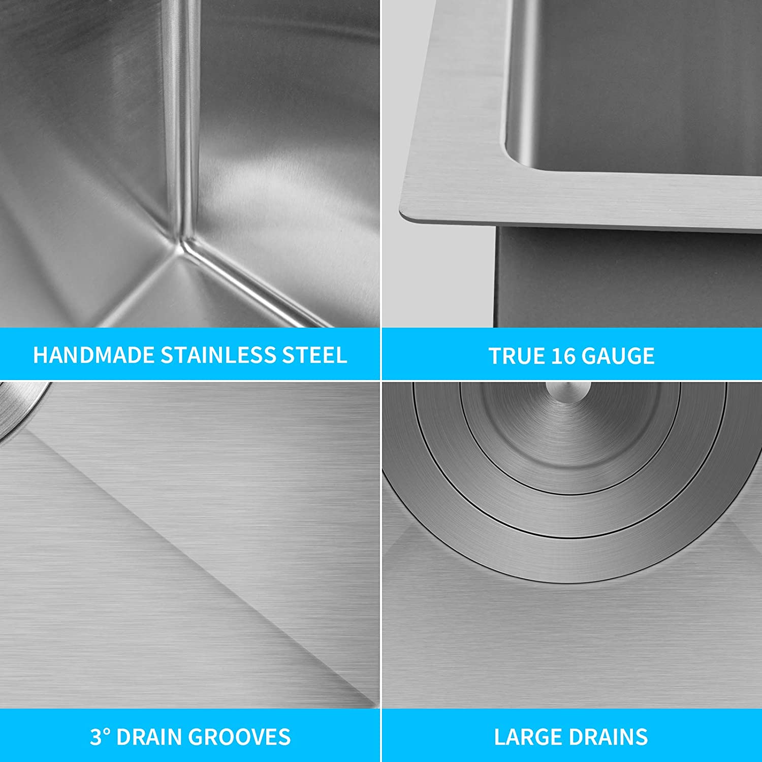 Stainless Steel 15 in. Single Bowl Drop-in Kitchen Sink