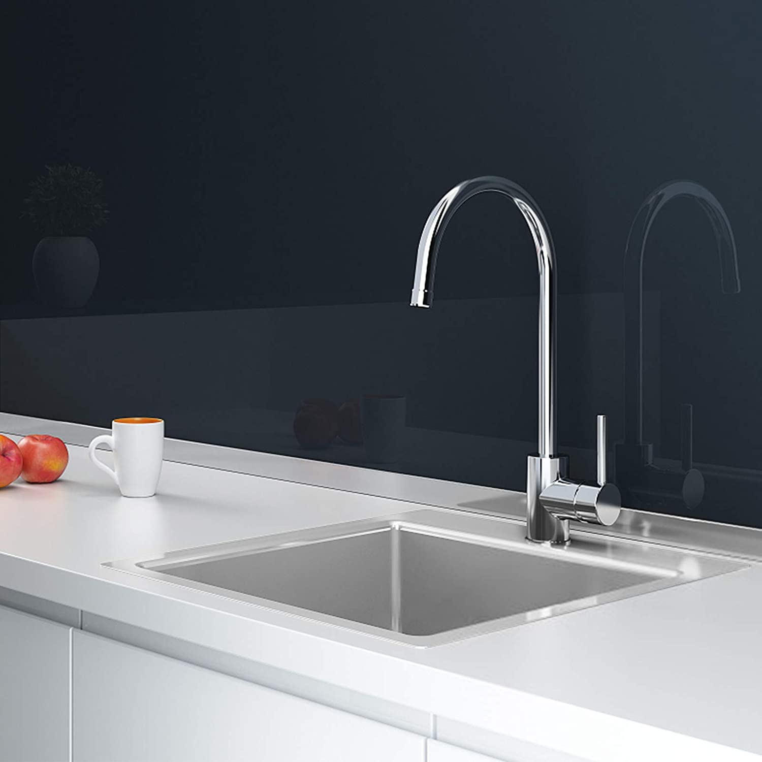 Stainless Steel 15 in. Single Bowl Drop-in Kitchen Sink