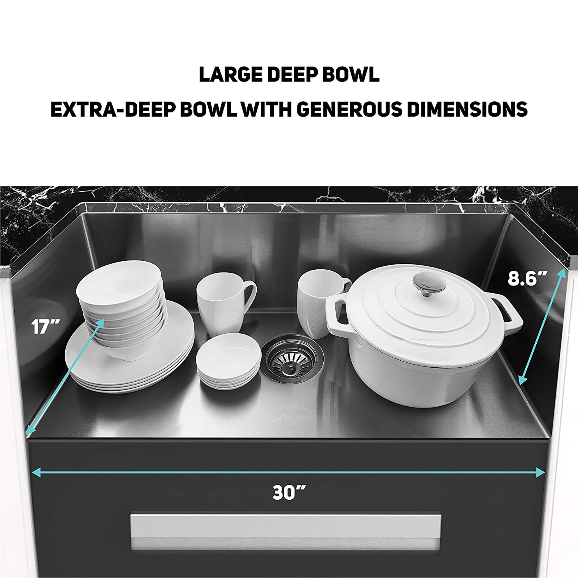 Stainless Steel 32 in. Single Bowl Kitchen Sink with Accessories