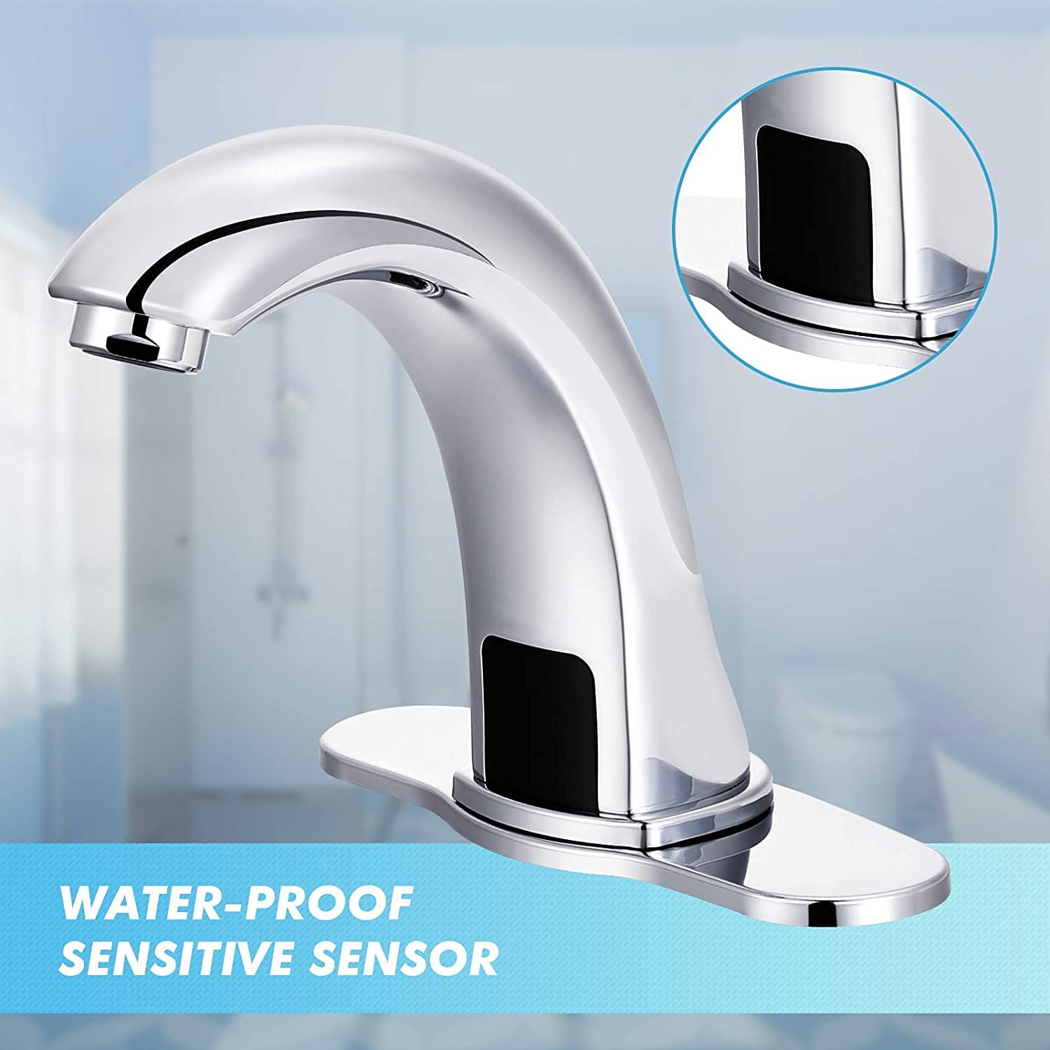 Single Hole Bathroom Faucet with Deck Plate