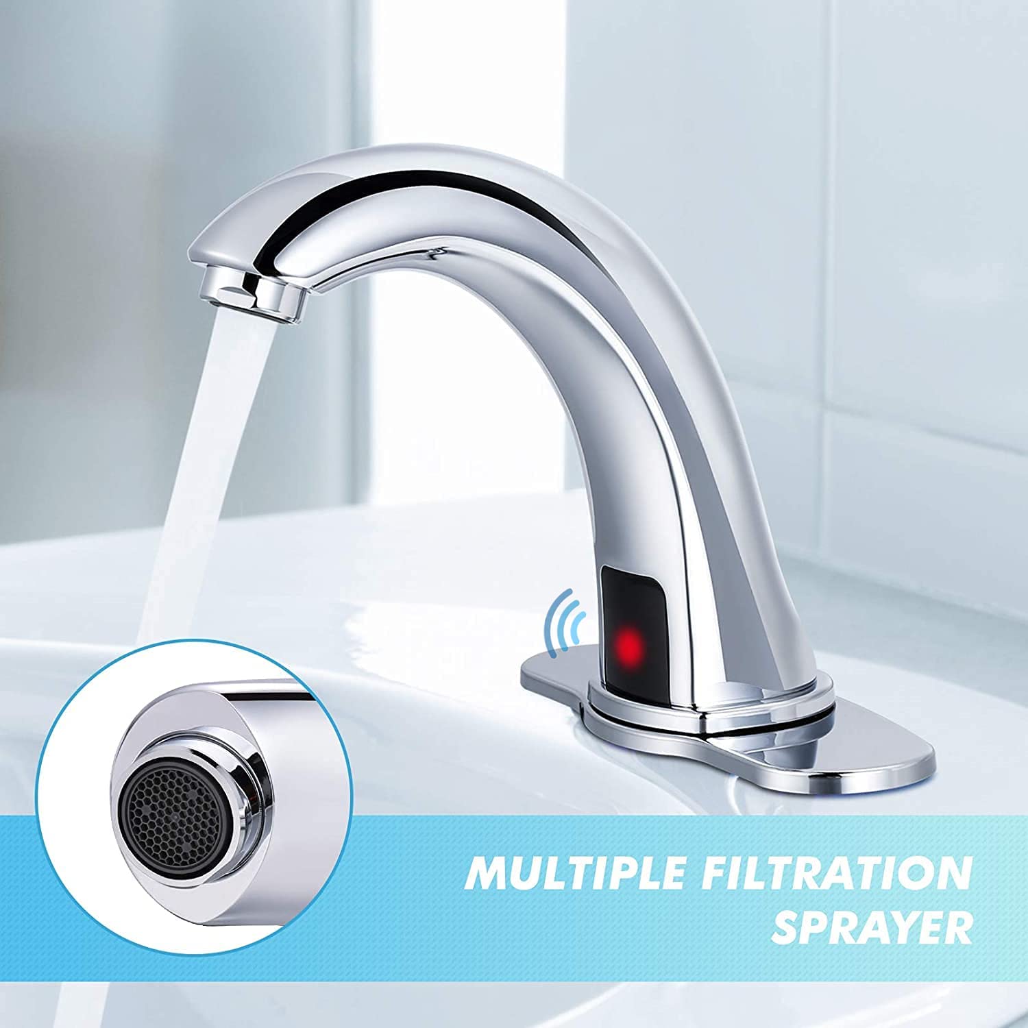 Single Hole Bathroom Faucet with Deck Plate