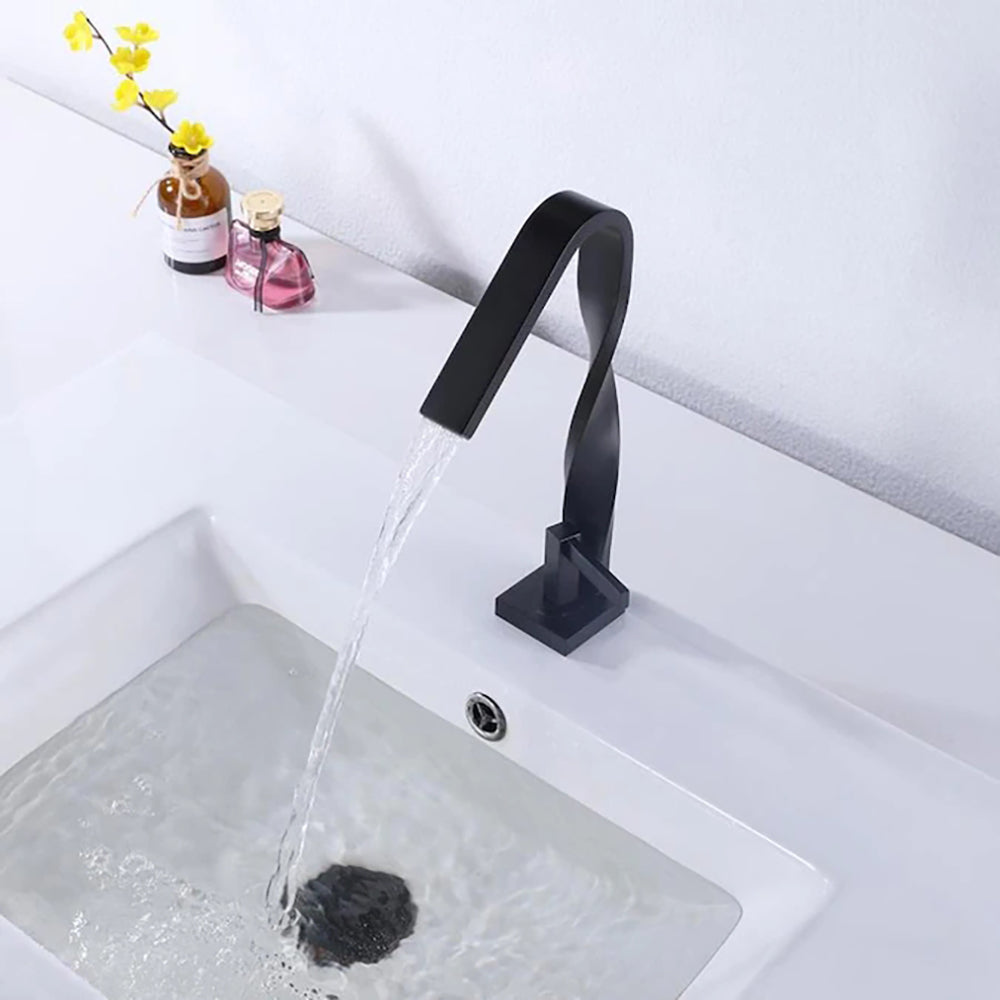 Single Handle Waterfall Single Hole Bathroom Faucet