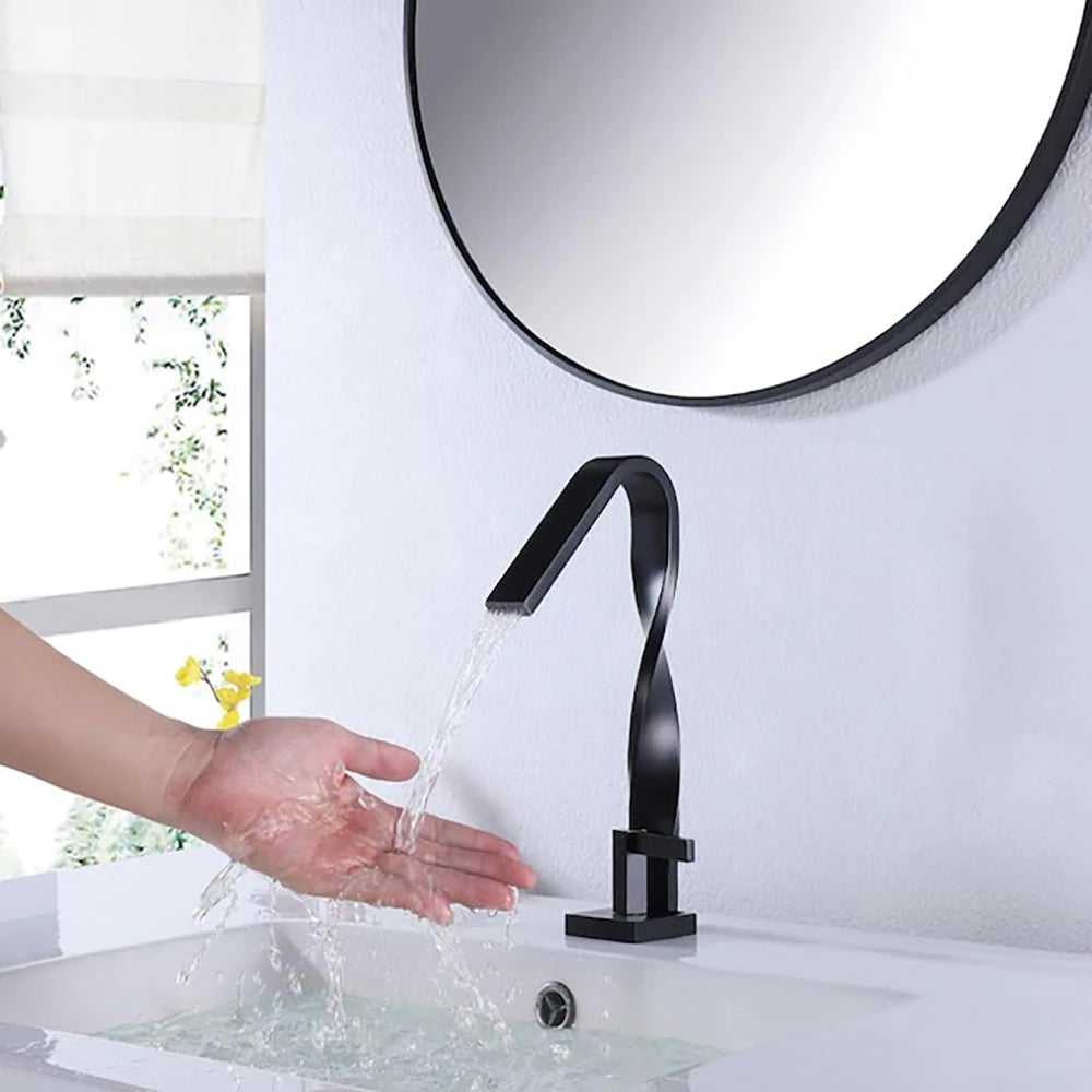 Single Handle Waterfall Single Hole Bathroom Faucet
