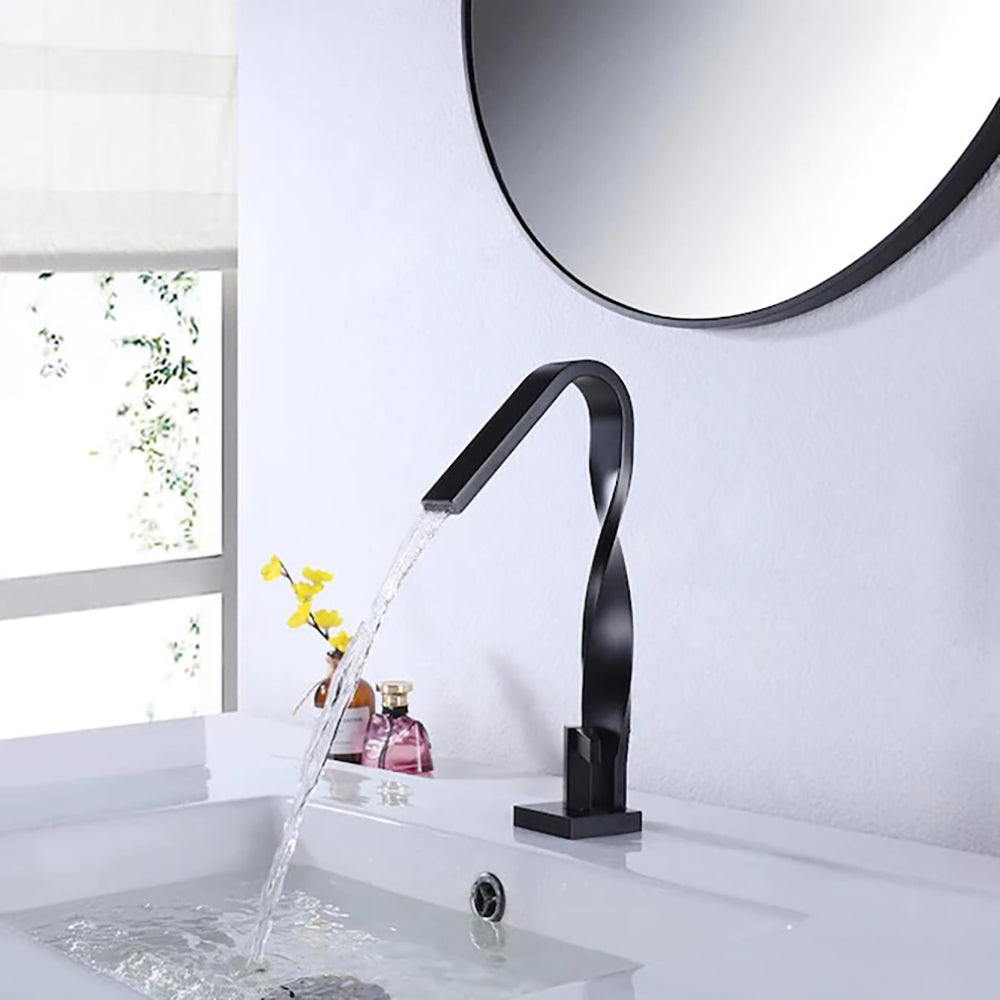 Single Handle Waterfall Single Hole Bathroom Faucet