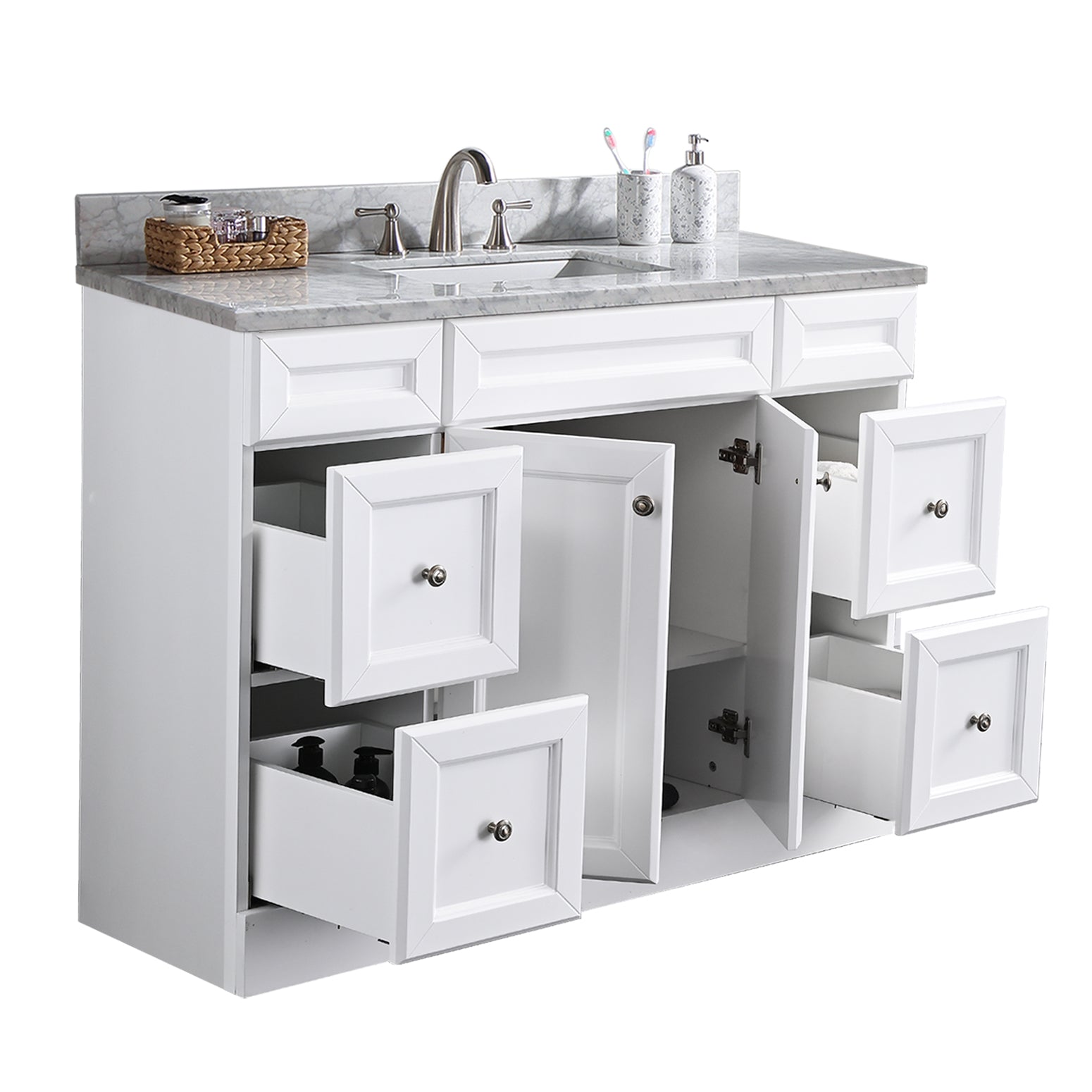 48" Single Bathroom Vanity Set with Marble Top