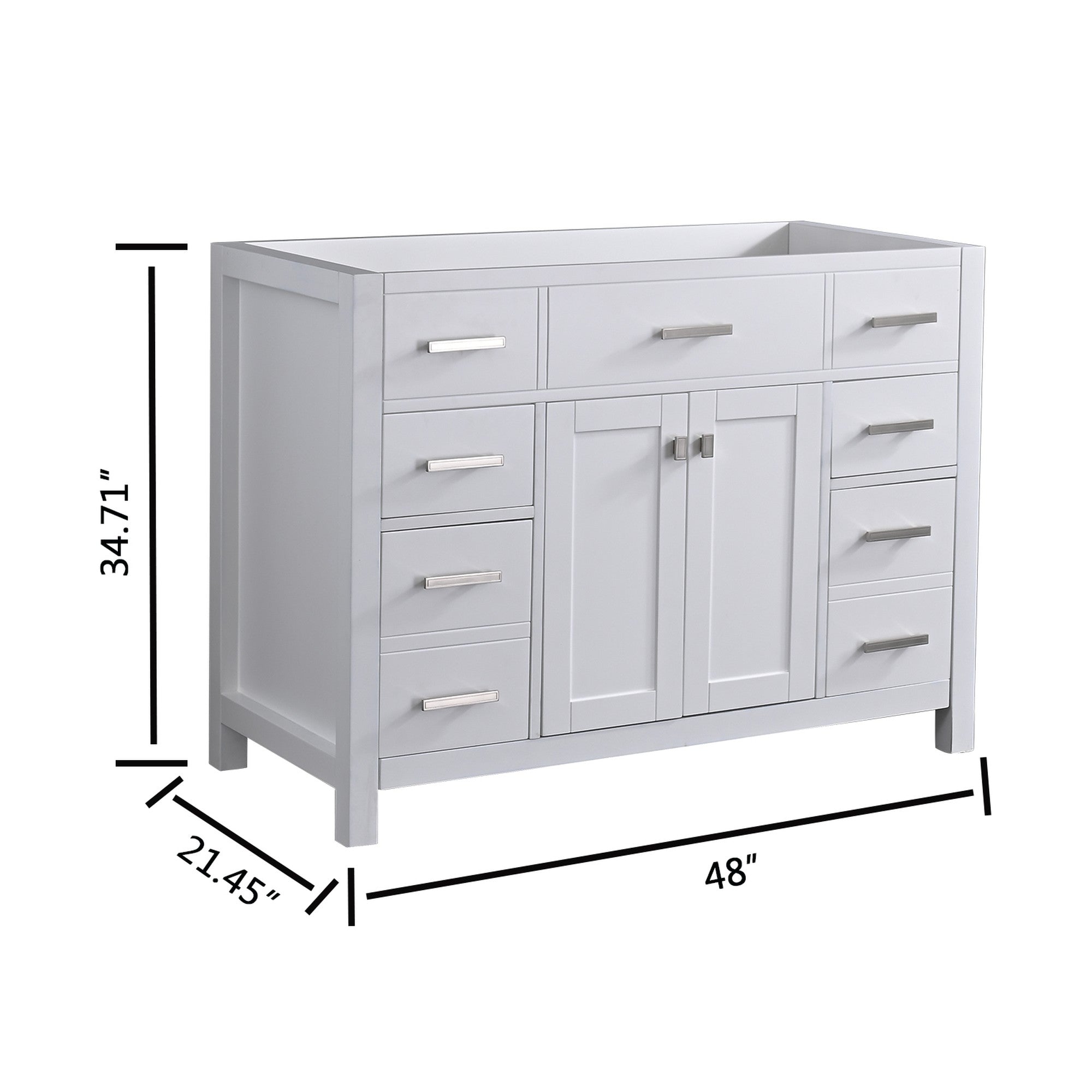 47 Inch Wood Freestanding Bathroom Vanity Base with 2 Doors