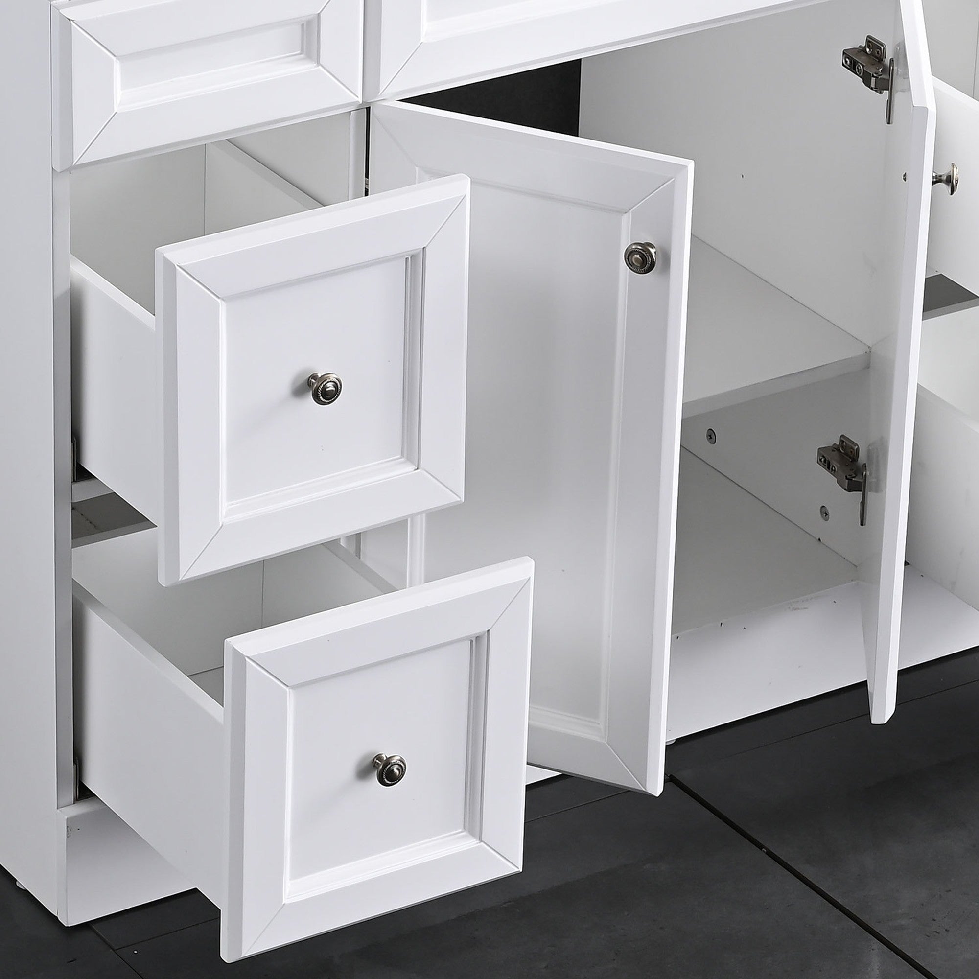 47 Inch Wood Freestanding Bathroom Vanity Base with Drawers