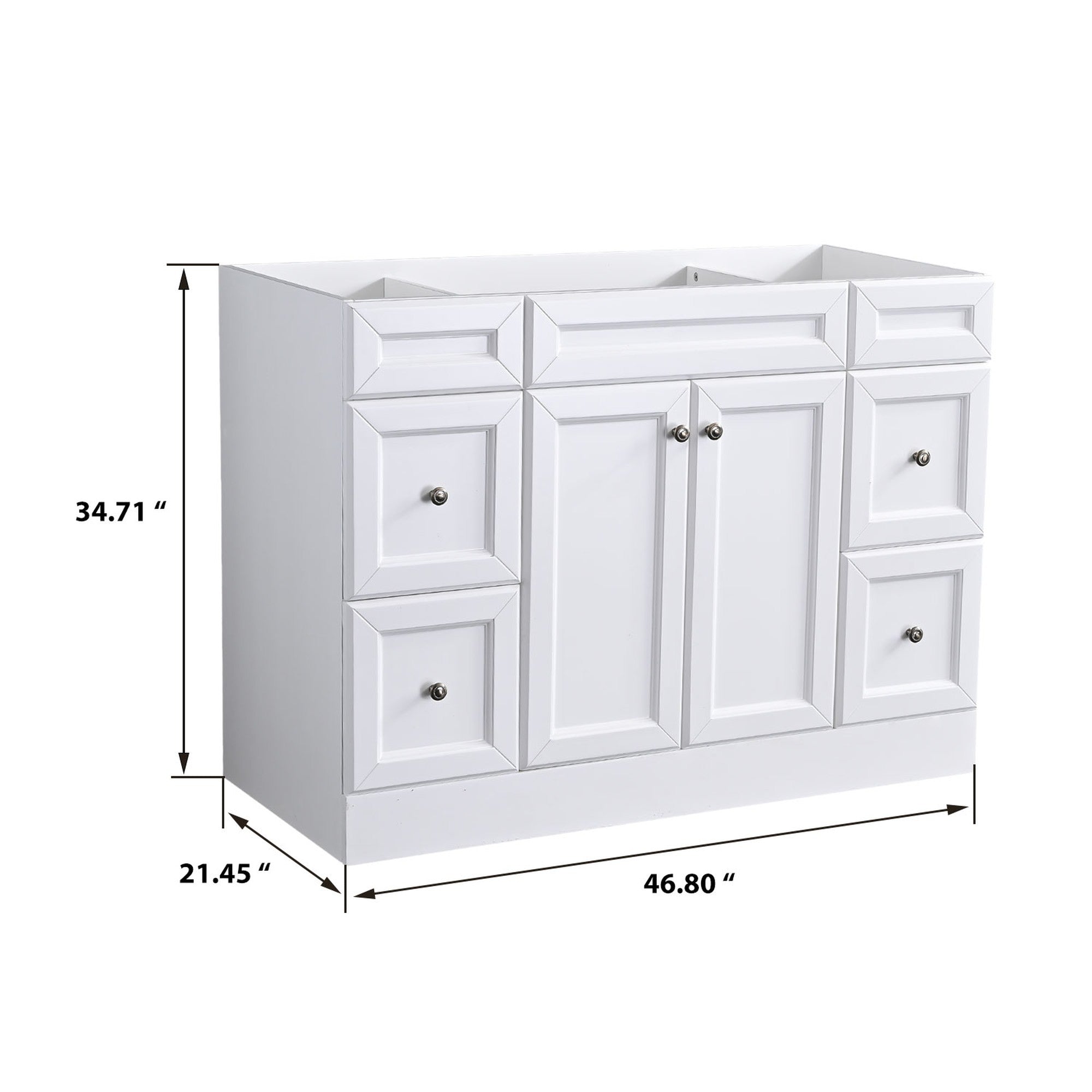 47 Inch Wood Freestanding Bathroom Vanity Base with Drawers