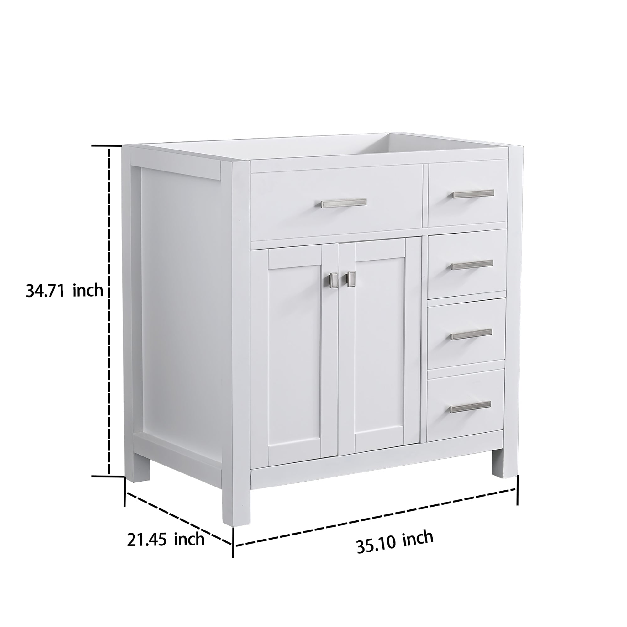 36" Single Bathroom Vanity Base with Drawers