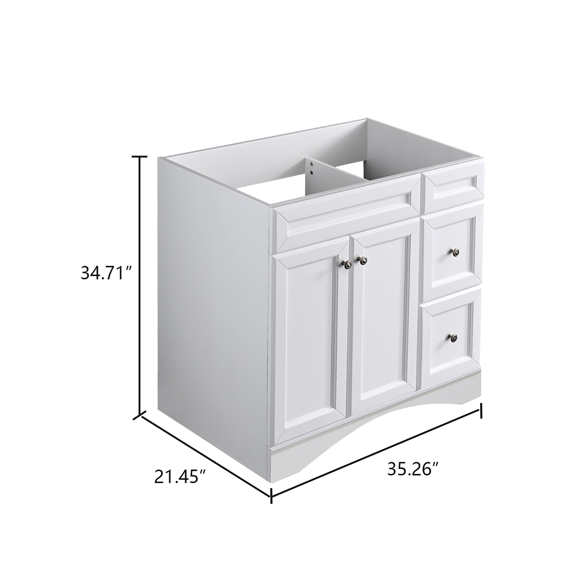 36" Single Bathroom Vanity Base with Drawers