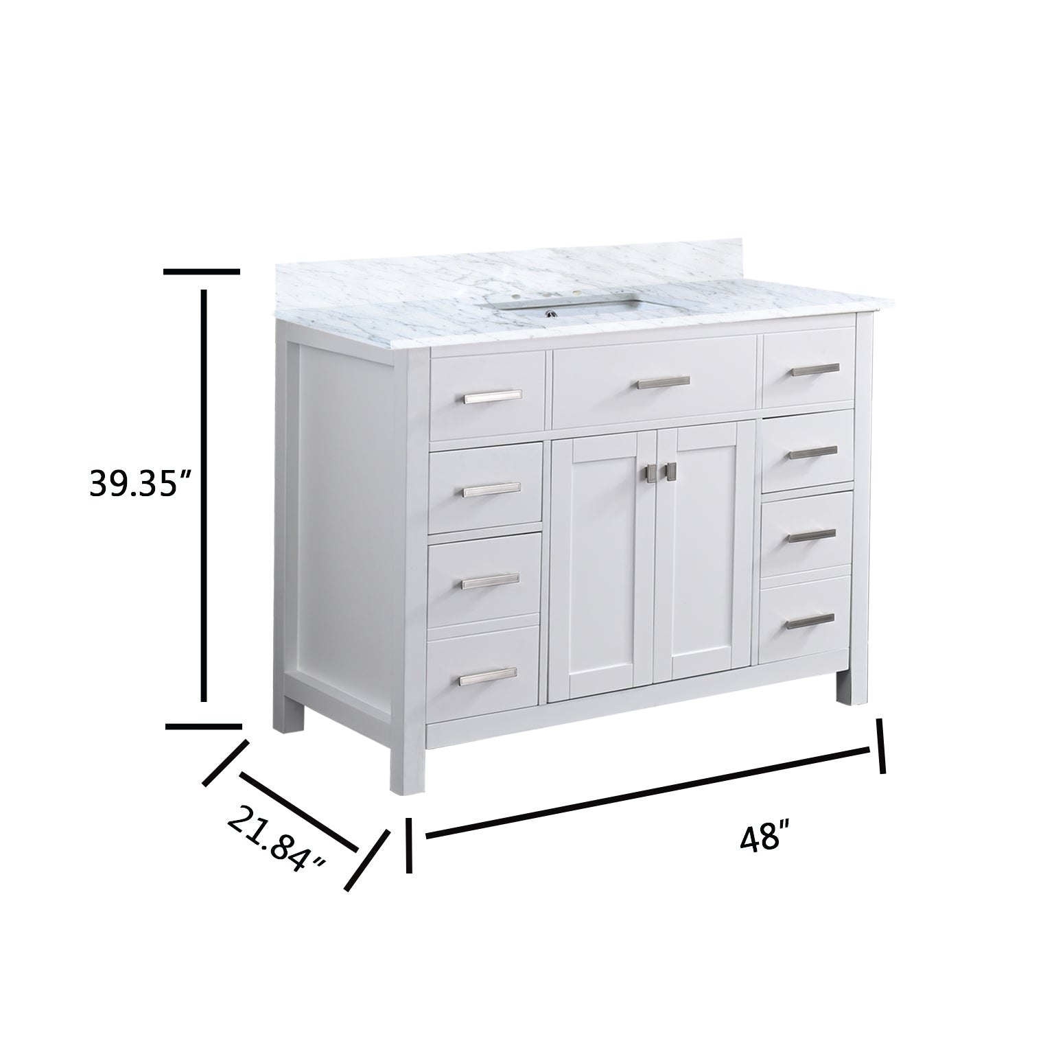 48" Single Bathroom Vanity Set with Marble Top