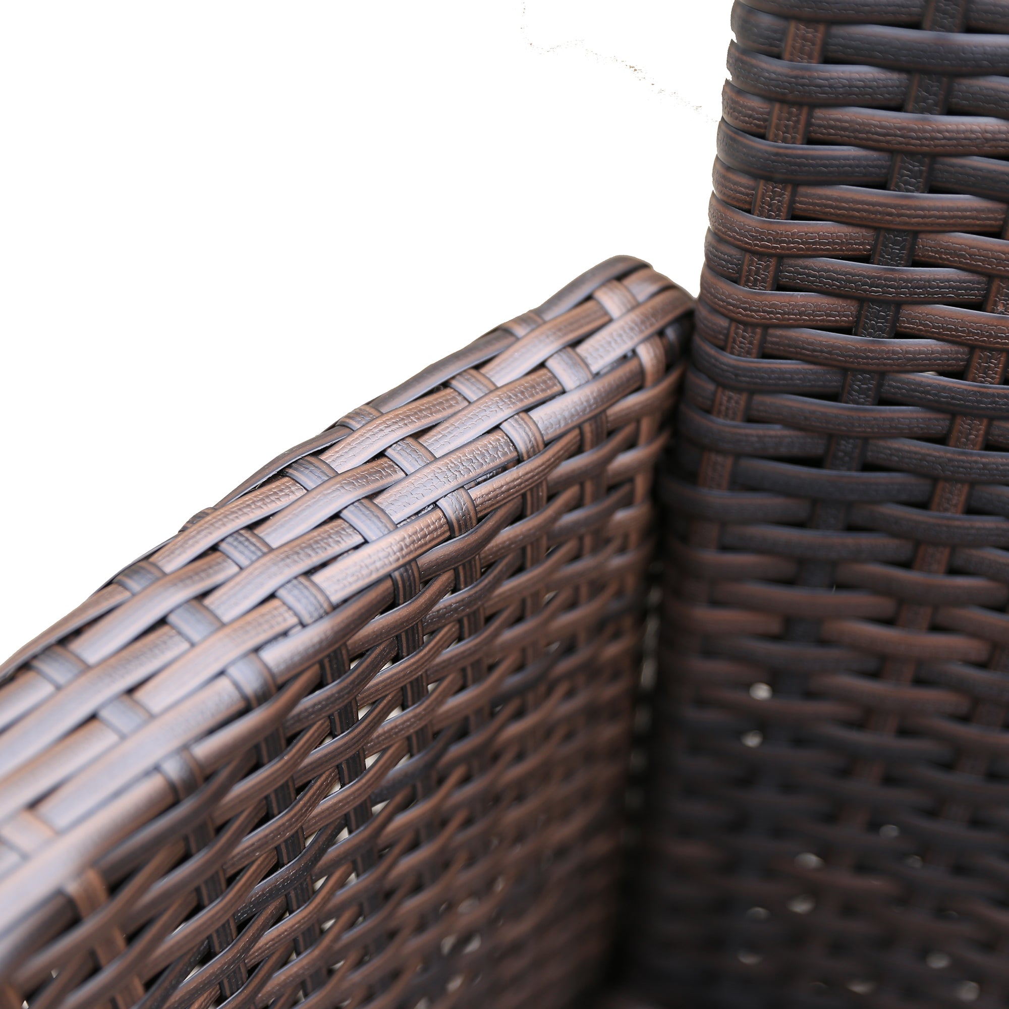 2 pieces Patio Rattan Armchair Seat with Removable Cushions