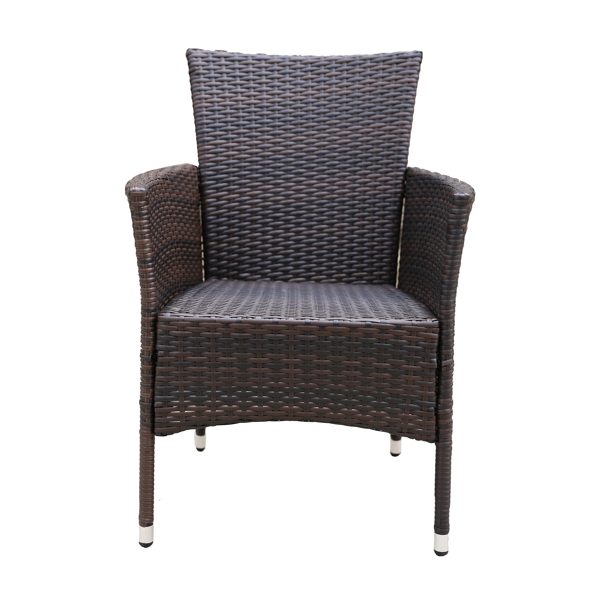 2 pieces Patio Rattan Armchair Seat with Removable Cushions