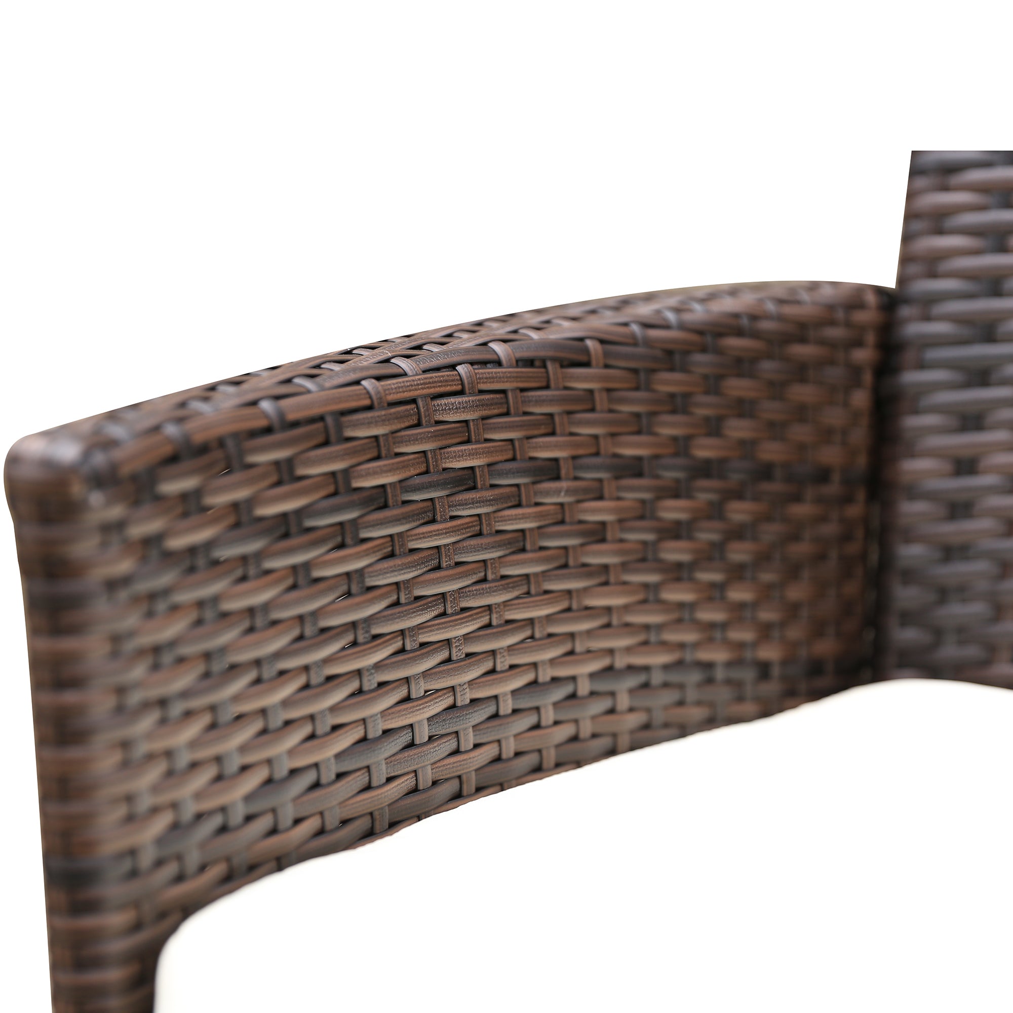 2 pieces Patio Rattan Armchair Seat with Removable Cushions