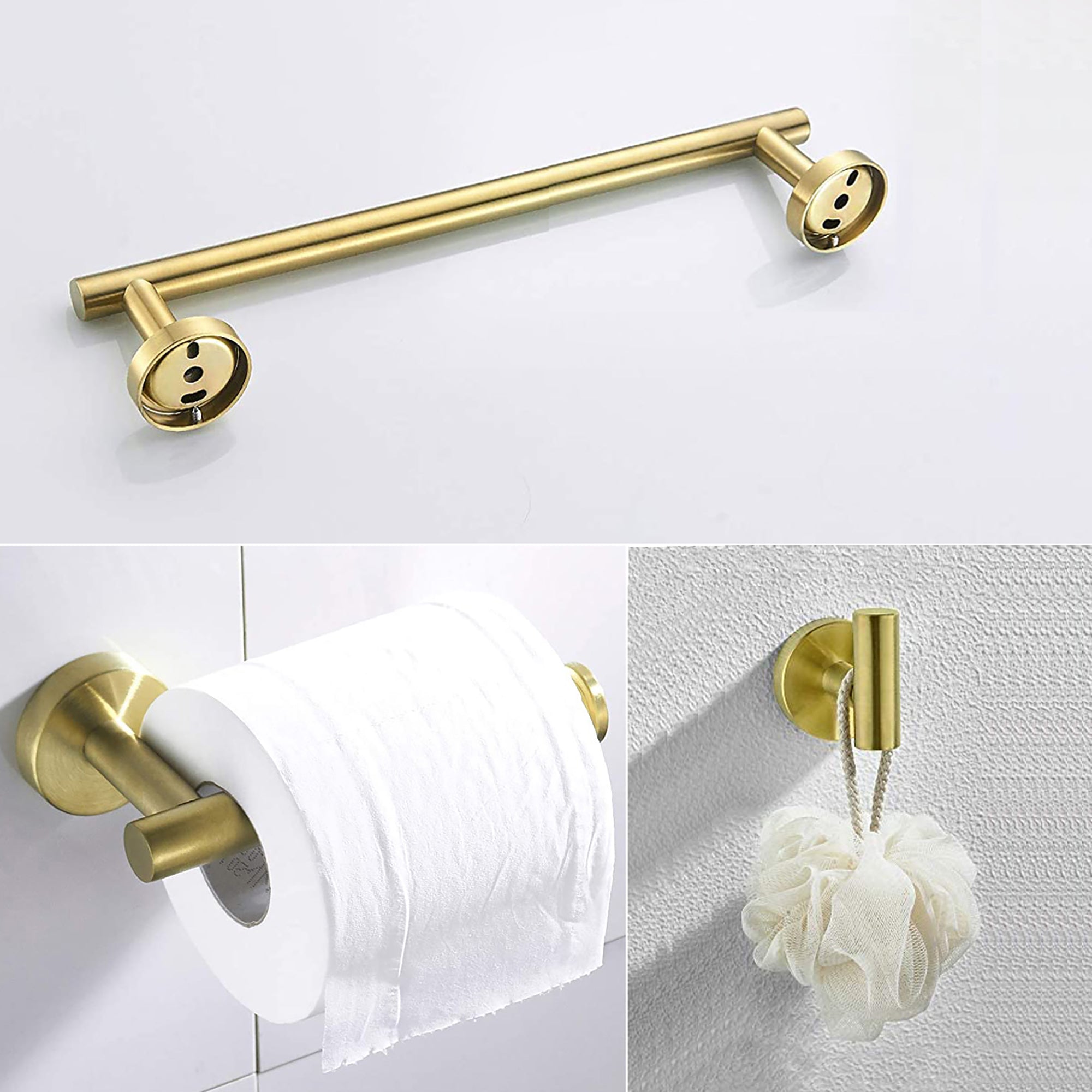 3-Piece Wall Mounted Bathroom Hardware Set