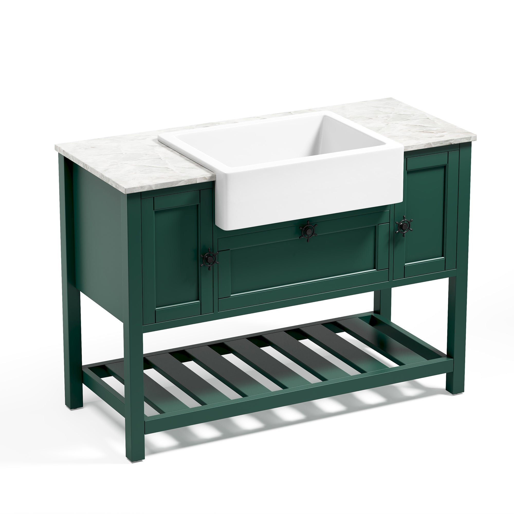 48" Freestanding Solid Wood Farmhouse Single Bathroom Vanity Set