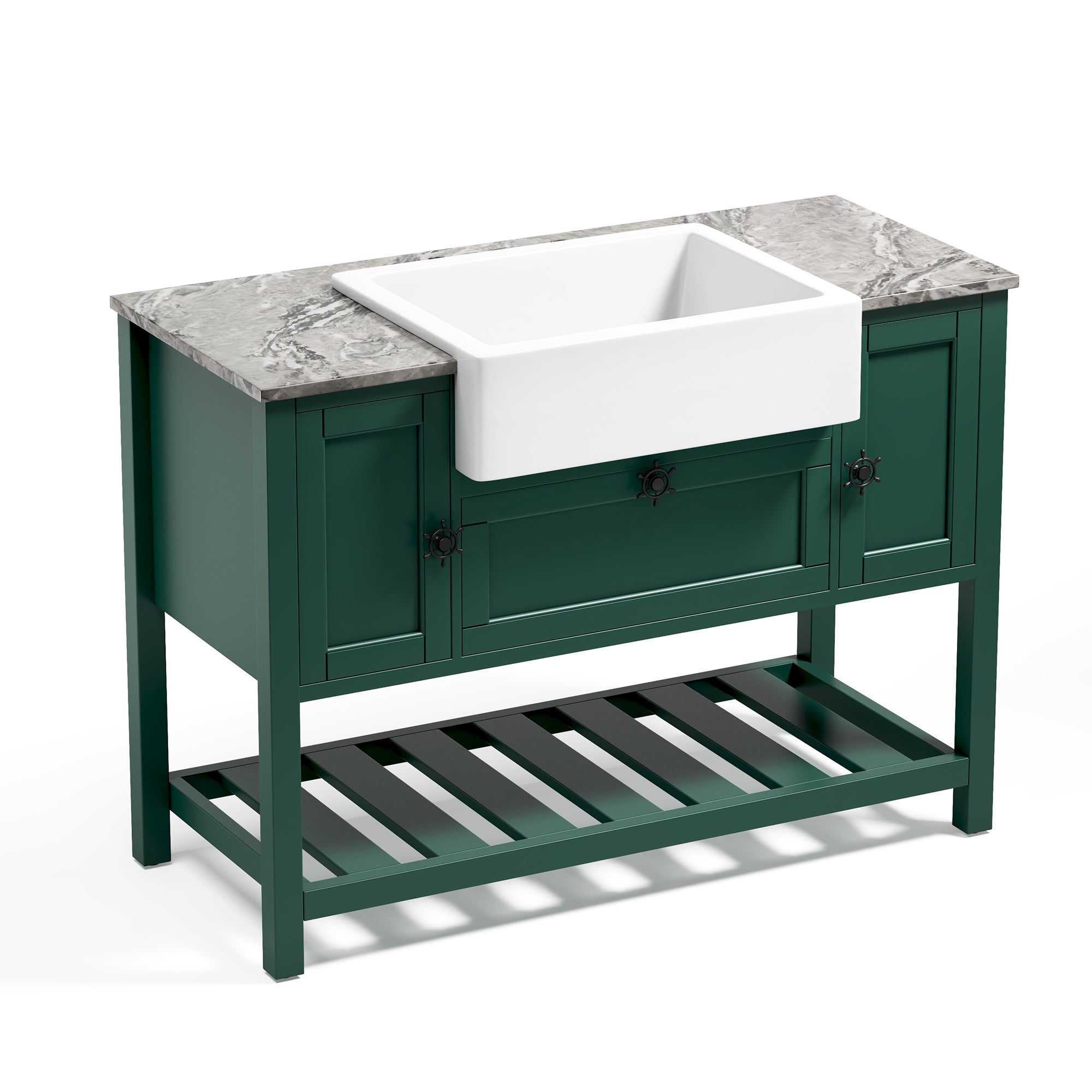 48" Freestanding Solid Wood Farmhouse Single Bathroom Vanity Set