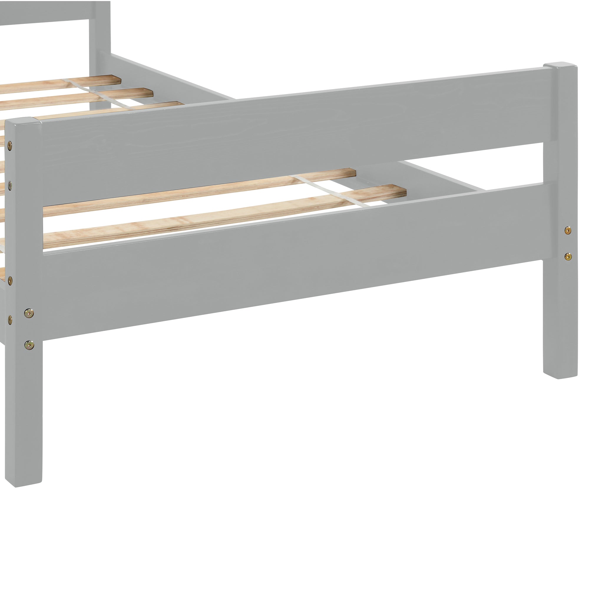 Twin Wood Frame Platform Bed with Headboard and Footboard