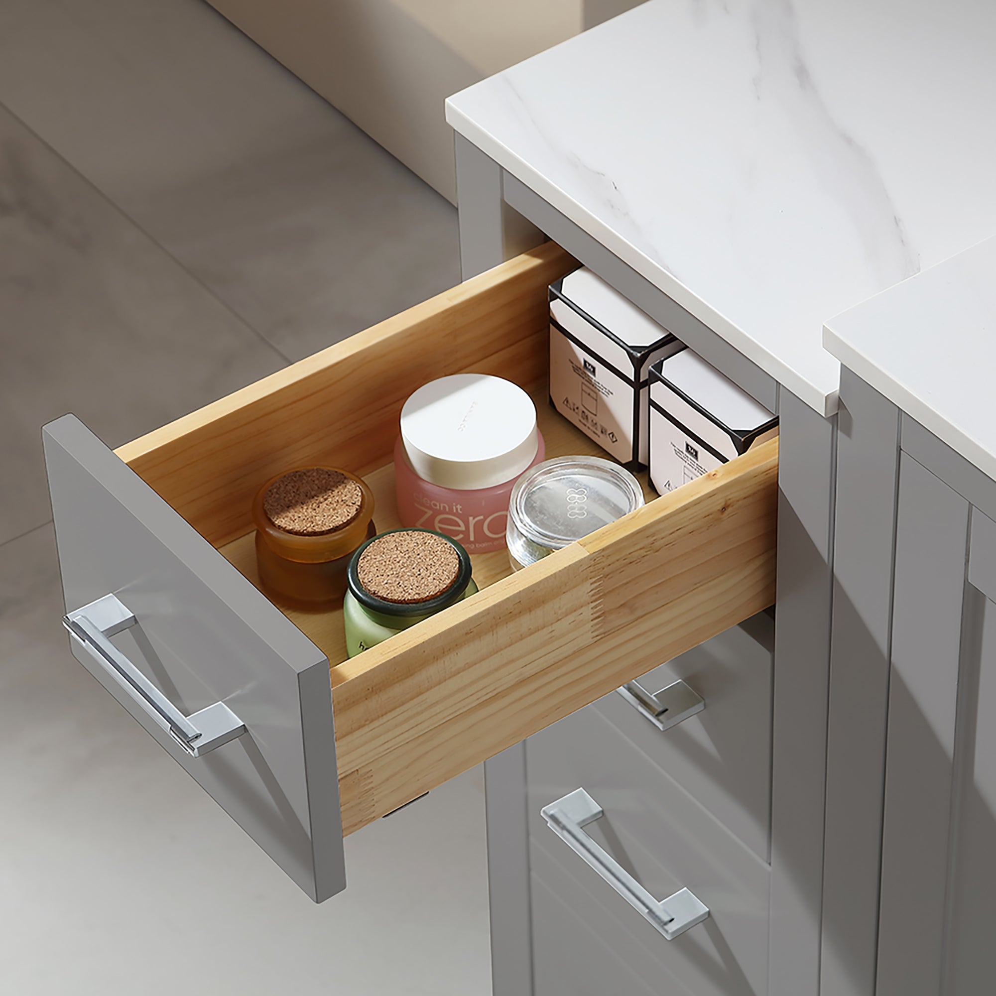 36 in. Freestanding Bath Vanity in White with White Engineered Stone Top