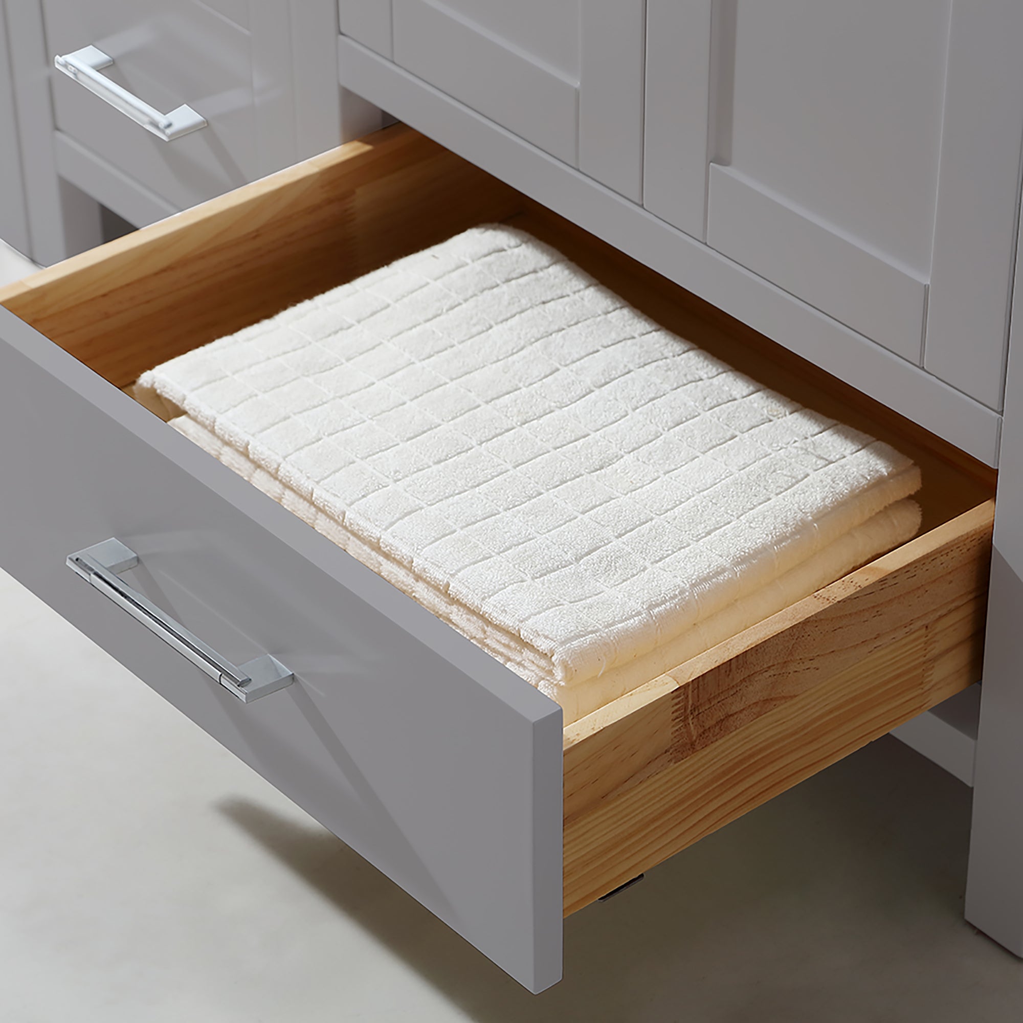 36 in. Freestanding Bath Vanity in White with White Engineered Stone Top