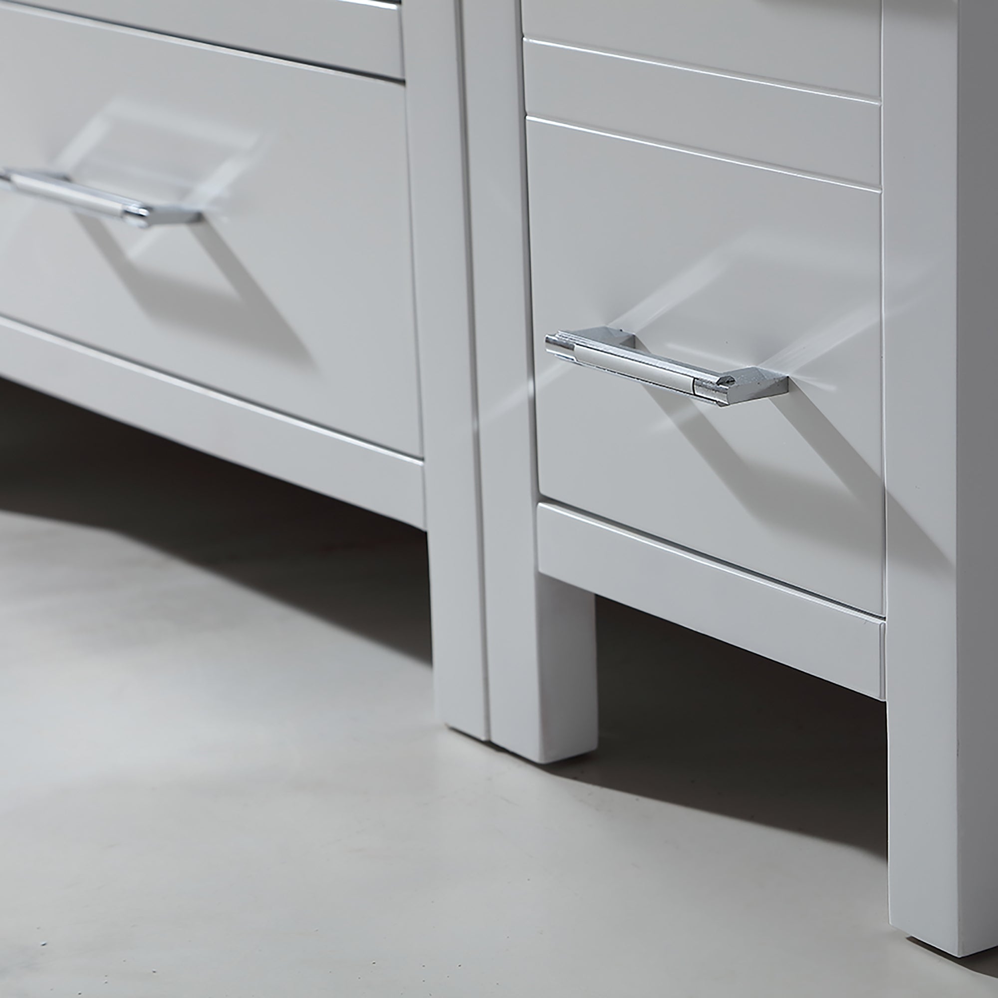 36 in. Freestanding Bath Vanity in White with White Engineered Stone Top
